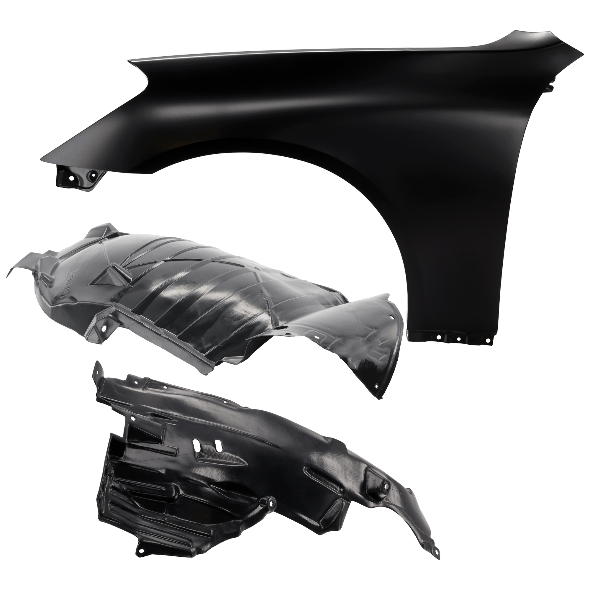AM G35-05-06 FRONT FENDER LH 3 pc Kit Primed with Fender Liners SKU KIT 050926 AE1160 Partslink IN1240107 IN1250107 IN1250108 OEM 63101AL530-63843AC500-63845AC5