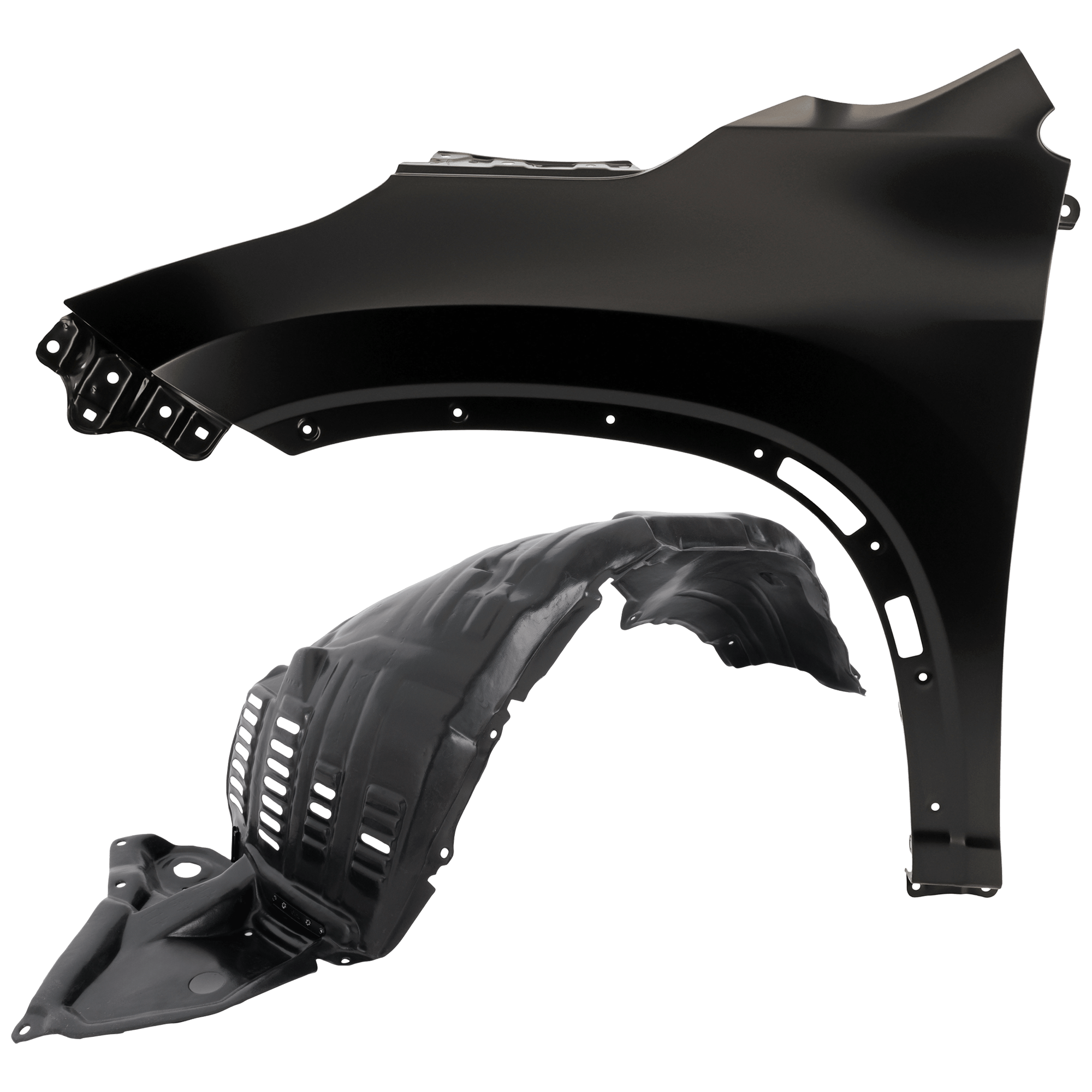 AM HIGHLANDER 14-19 FRONT FENDER LH 2 pc Kit Primed with Fender Liner SKU KIT 050926 AE1164 Partslink TO1240251 TO1248196 OEM 538020E100-538060E110