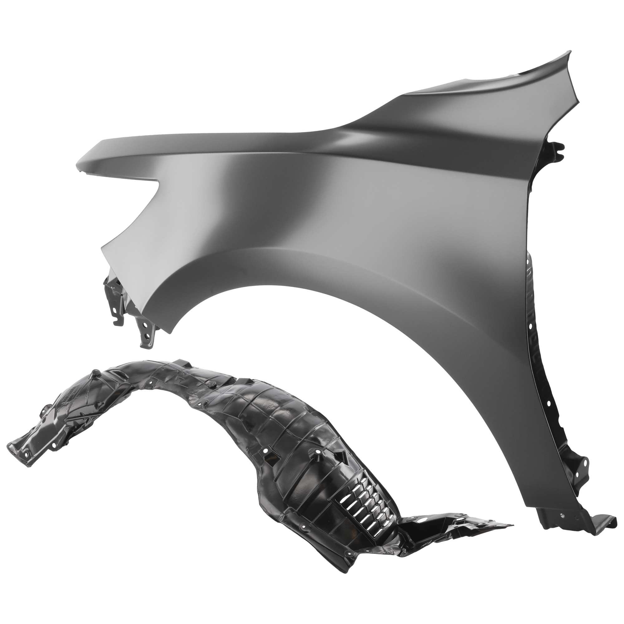 AM ALTIMA 16-18 FRONT FENDER LH 2 pc Kit Primed with Fender Liner SKU KIT 050926 AE1167 Partslink NI1240221 NI1248150 OEM 631019HS0A 638439HS0A