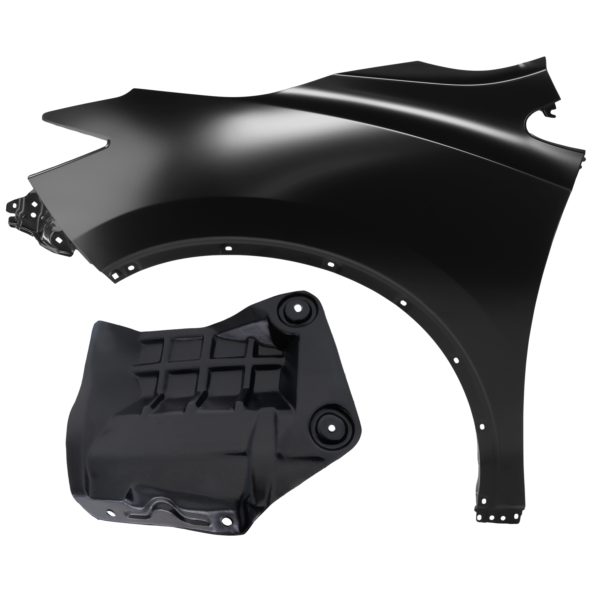 AM MURANO 15-24 FRONT FENDER LH 2 pc Kit Primed with Fender Liner SKU KIT 050926 AE1202 Partslink NI1240216 NI1250144 OEM 631015AA0A 648395AA0B