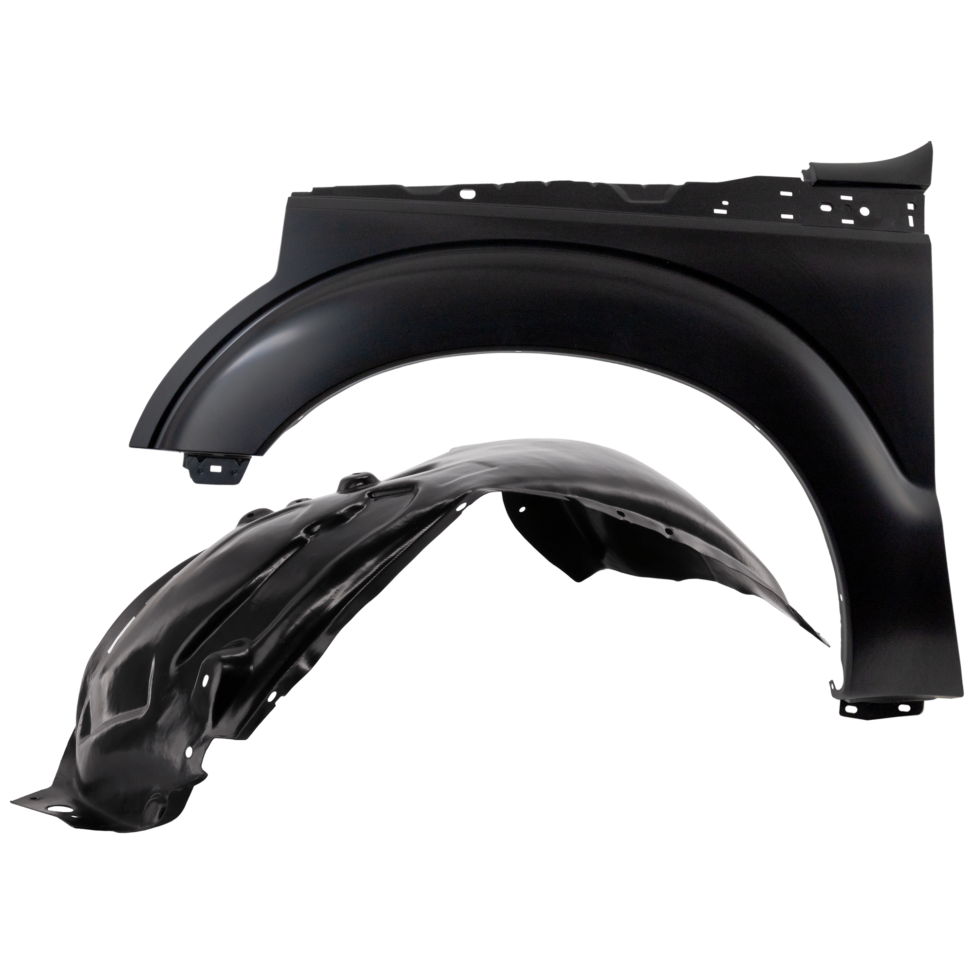 AM F 250 SUPER DUTY F 350 SUPER DUTY 11-16 FRONT FENDER LH 2 pc Kit Primed with Fender Liner SKU KIT 050926 AE1204 Partslink FO1240284 FO1248156 OEM BC3Z16006A BC3Z16055A