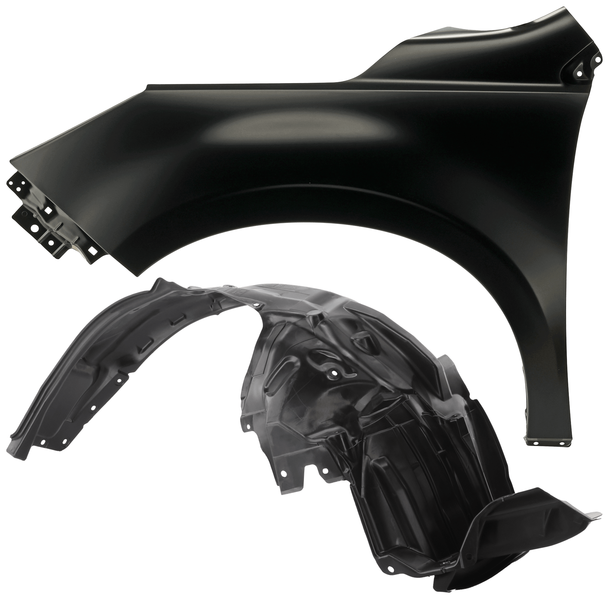 AM FORESTER 14-18 FRONT FENDER LH 2 pc Kit Primed with Fender Liner SKU KIT 050926 AE1207 Partslink SU1240138 SU1248127 OEM 57120SG0309P 59110SG011