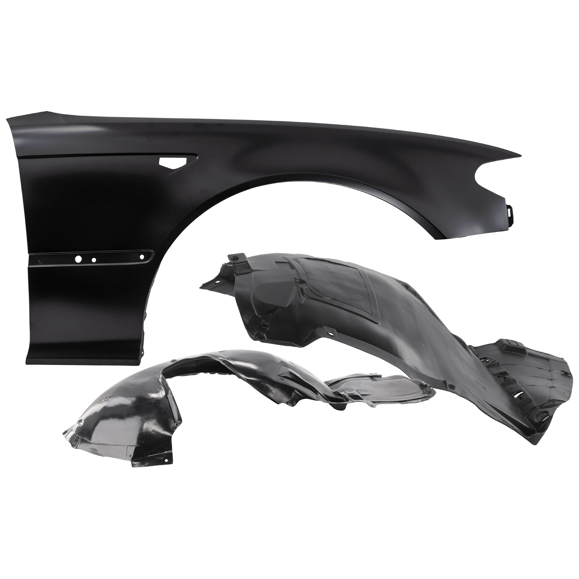 AM 330CI 06-06 FRONT FENDER RH 3 pc Kit Primed with Fender Liners SKU KIT 050926 AE1211 Partslink BM1241139 BM1249101 OEM 41347065264-51718268346-517170