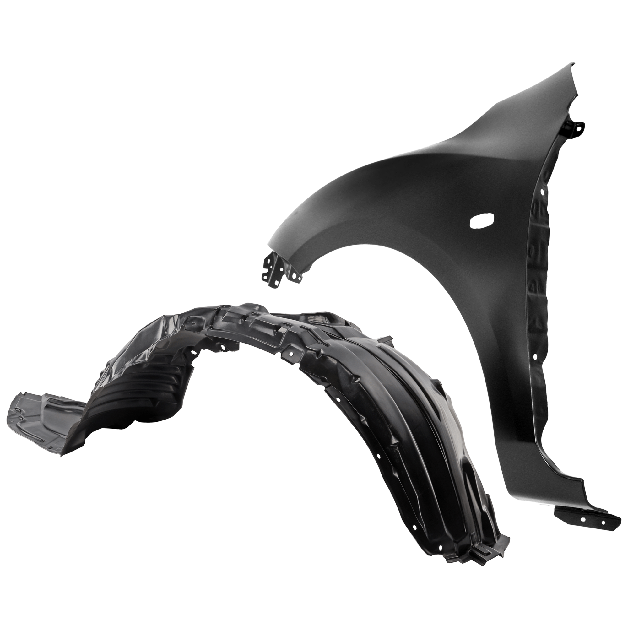 AM MAZDA 3-10-11 FRONT FENDER LH 2 pc Kit Primed with Fender Liner SKU KIT 050926 AE1212 Partslink MA1240162 MA1248139 OEM BBP852211B BFD156140
