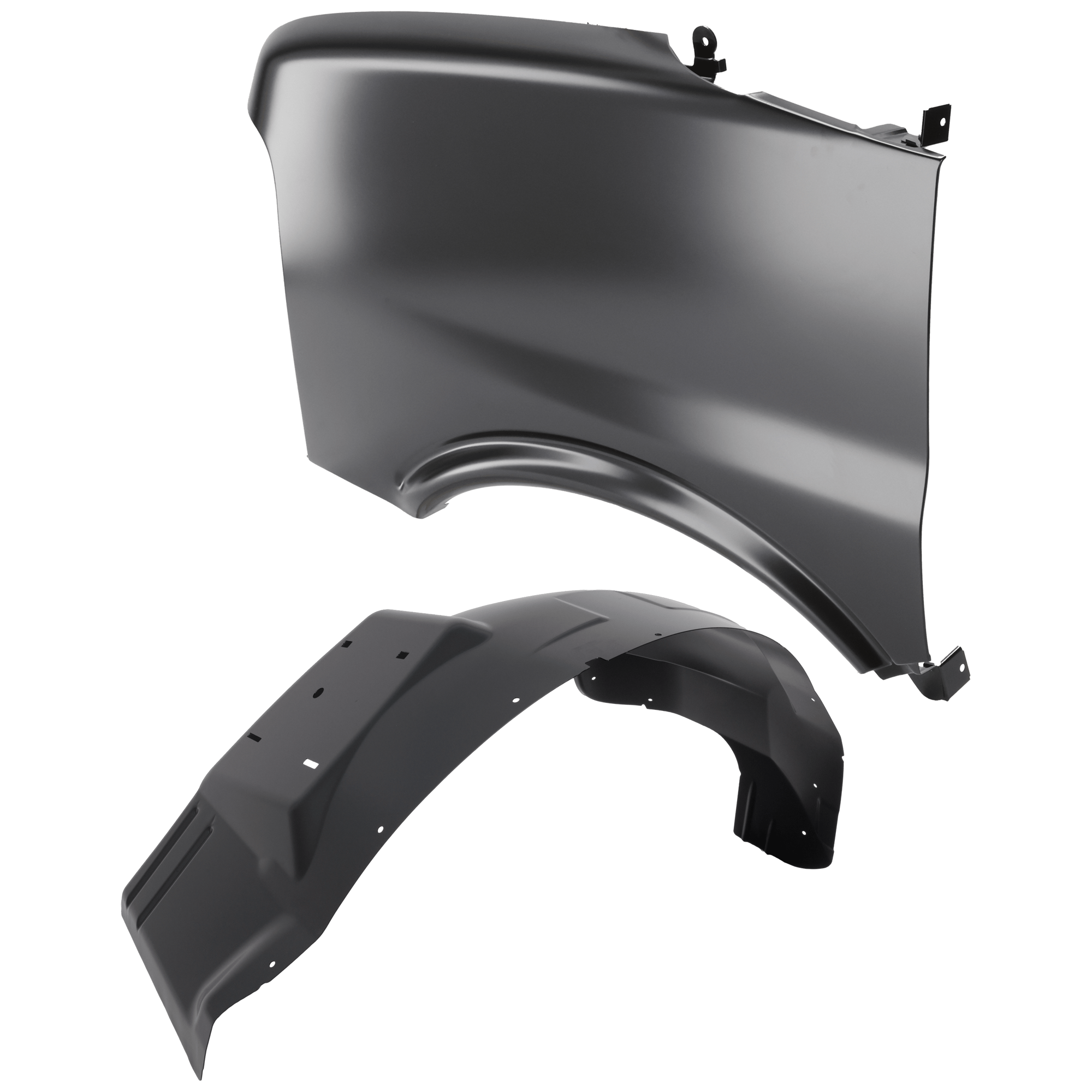 AM EXPRESS SAVANA 2500-3500-03-23 FRONT FENDER LH 2 pc Kit Primed with Fender Liner SKU KIT 050926 AE1230 Partslink GM1240312 GM1248309 OEM 89025252-84038750
