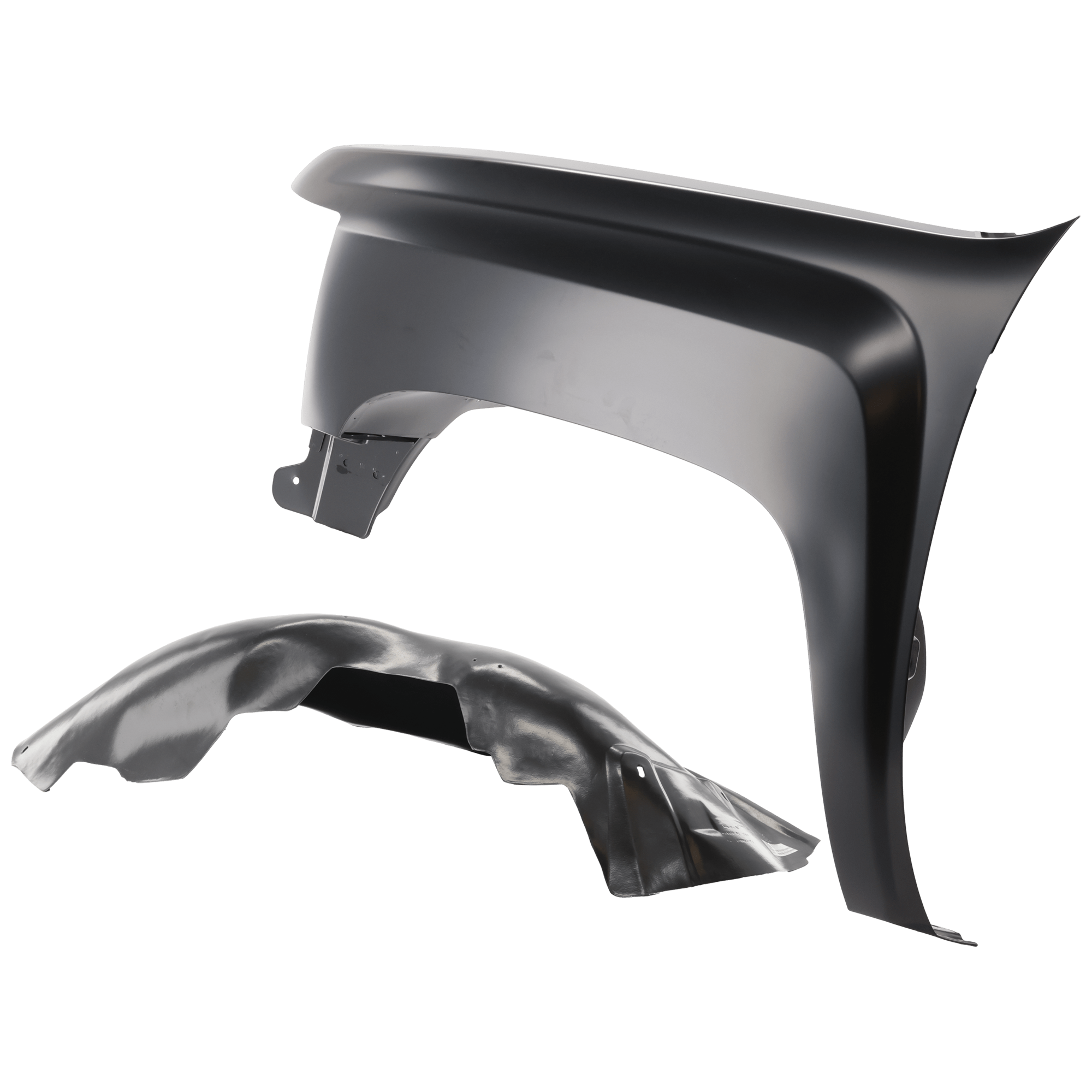 AM SILVERADO 1500-07-13 FRONT FENDER LH 2 pc Kit Primed with Fender Liner SKU KIT 050926 AE1231 Partslink GM1240341 GM1248183 OEM 22977473-20953678