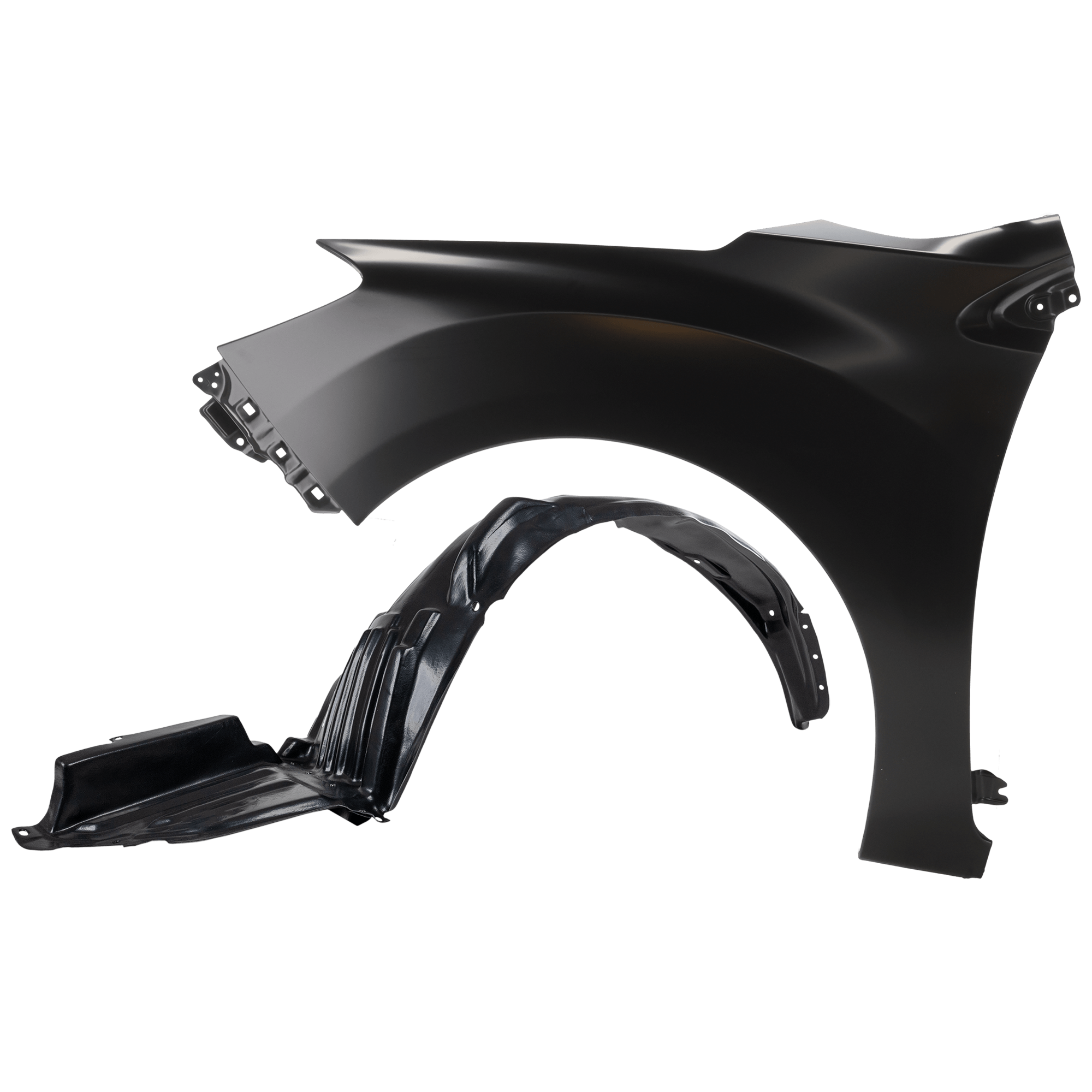 AM IMPREZA 12-14 FRONT FENDER LH 2 pc Kit Primed with Fender Liner SKU KIT 050926 AE1244 Partslink SU1240136 SU1248124 OEM 57120FJ0109P 57120FJ0119P 5911