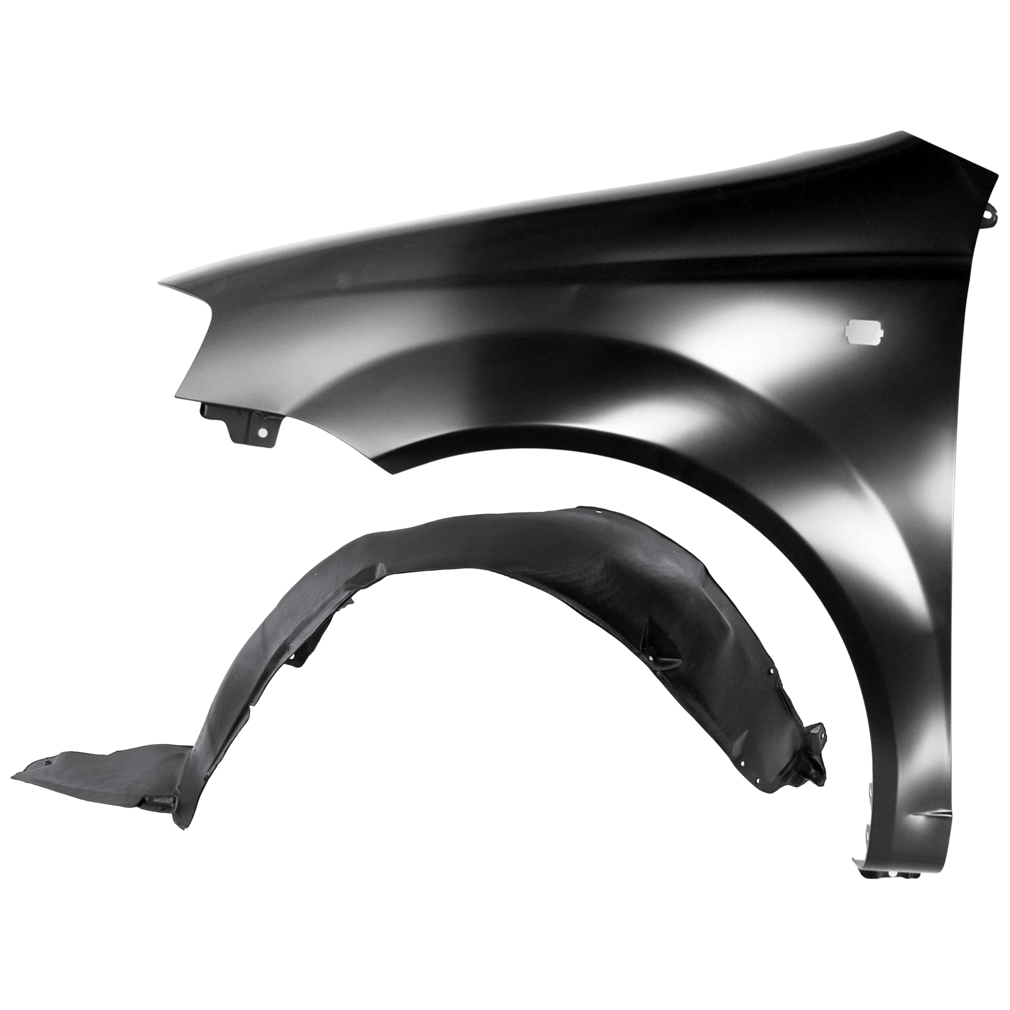 AM AVEO 07-07 FRONT FENDER LH 2 pc Kit Primed with Fender Liner SKU KIT 050926 AE1256 Partslink GM1240317 GM1250127 OEM 96476679-96464954