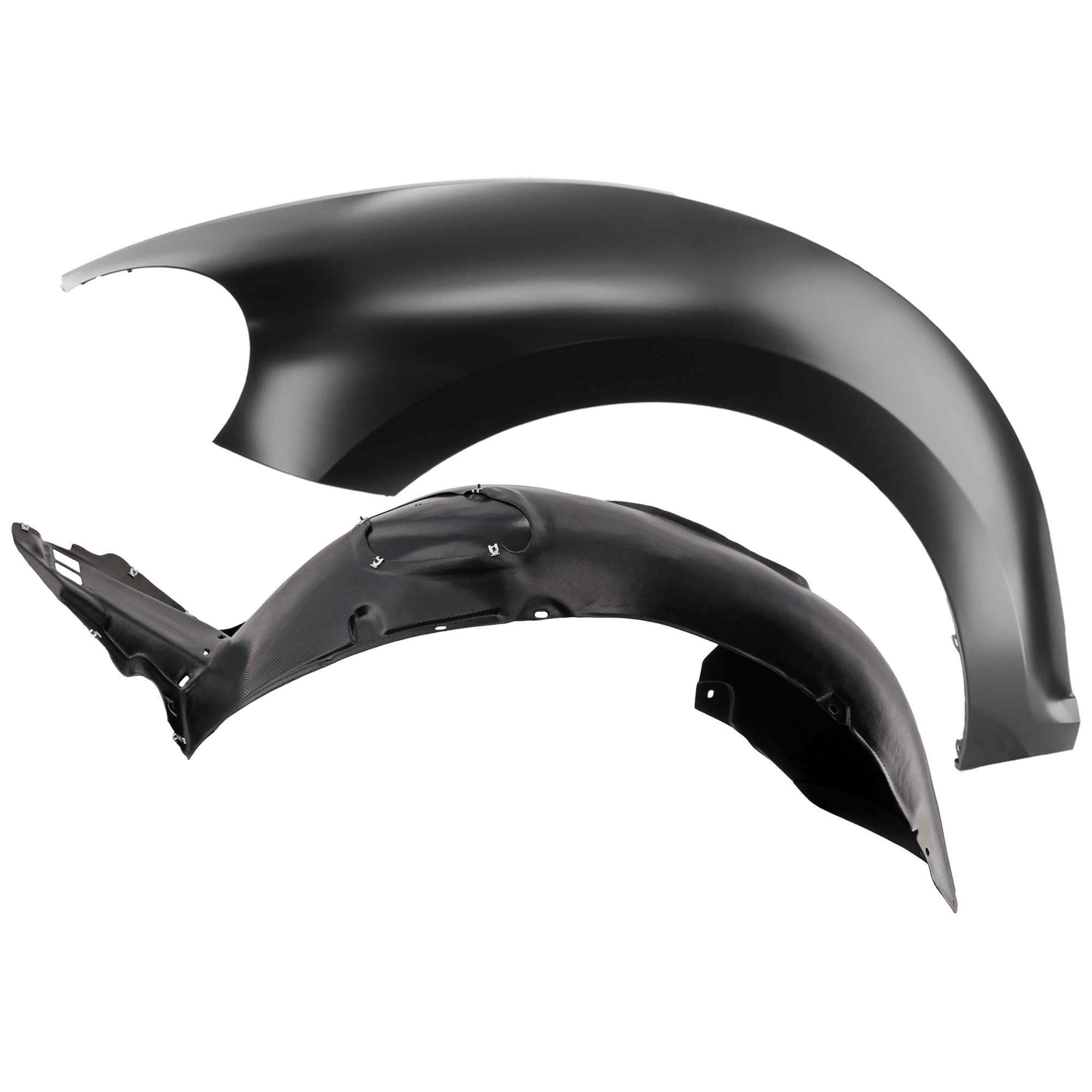 AM BEETLE 12-19 FRONT FENDER LH 2 pc Kit Primed with Fender Liner SKU KIT 050926 AE1263 Partslink VW1240144 VW1248126 OEM 5C5821021D 5C5805911M