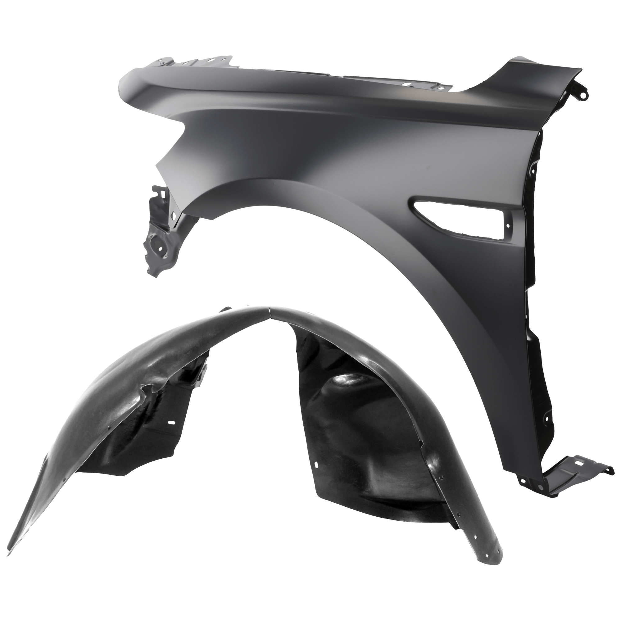 AM TAURUS 10-19 FRONT FENDER LH 2 pc Kit Primed with Fender Liner SKU KIT 050926 AE1272 Partslink FO1240277 FO1248144 OEM DG1Z16006B BG1Z16103A