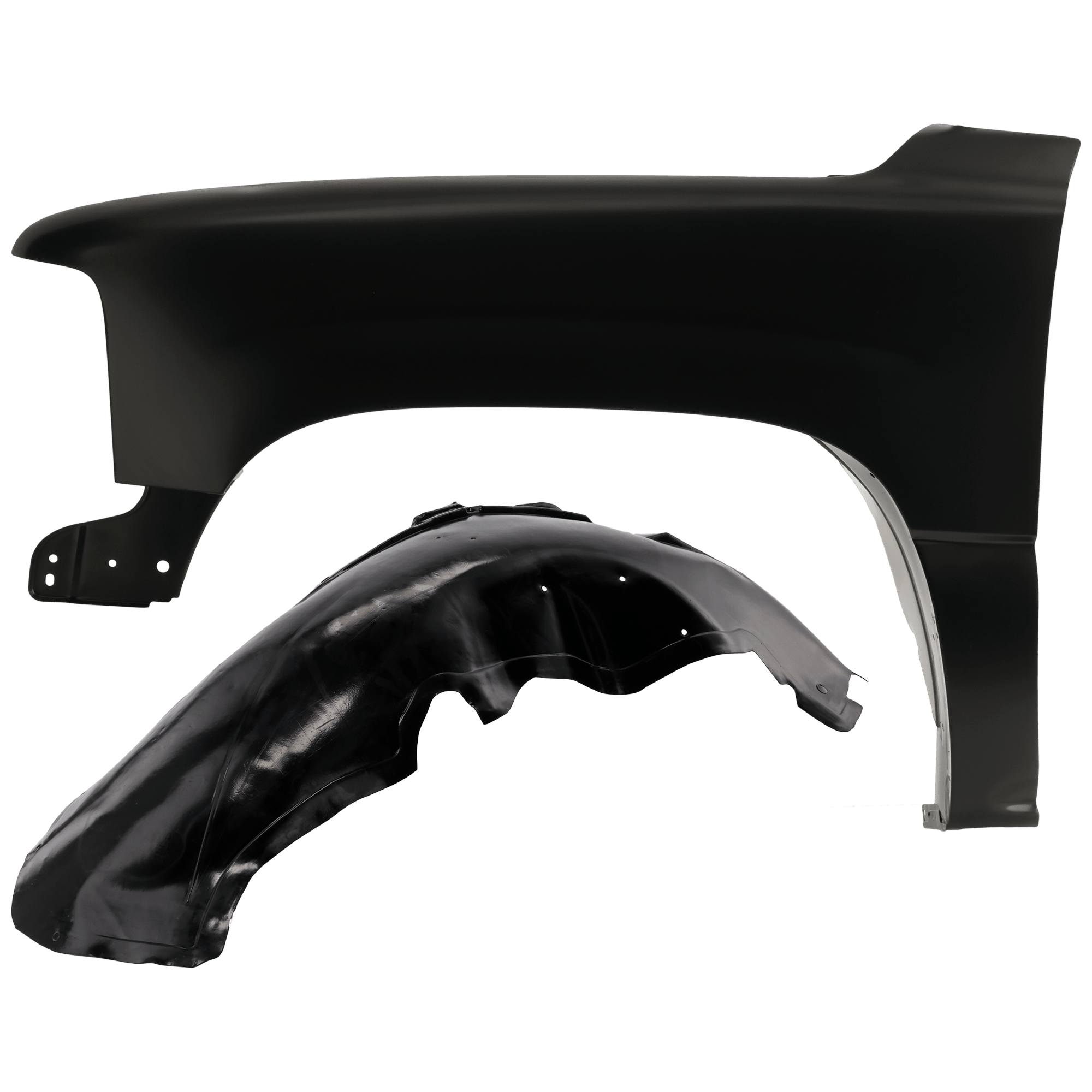 AM SUBURBAN 1500 SUBURBAN 2500 TAHOE 00-06 FRONT FENDER LH 2 pc Kit Primed with Fender Liner SKU KIT 050926 AE1282 Partslink GM1240267 GM1246110 OEM 19168844-15186612-15132712