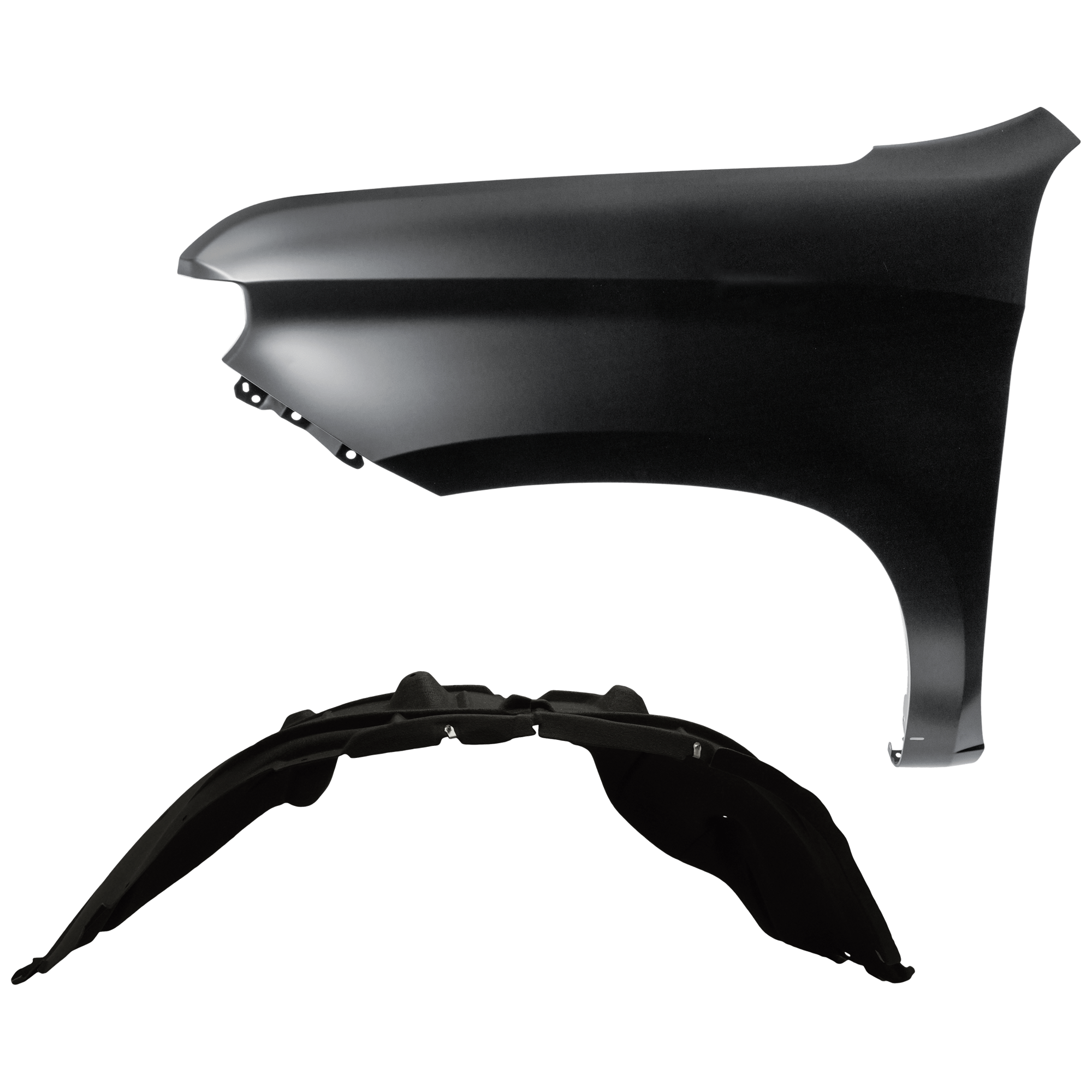 AM SILVERADO 1500-19-21 FRONT FENDER LH 2 pc Kit Primed with Fender Liner SKU KIT 050926 AE1286 Partslink GM1240411 GM1248292 OEM 84502610-84533746