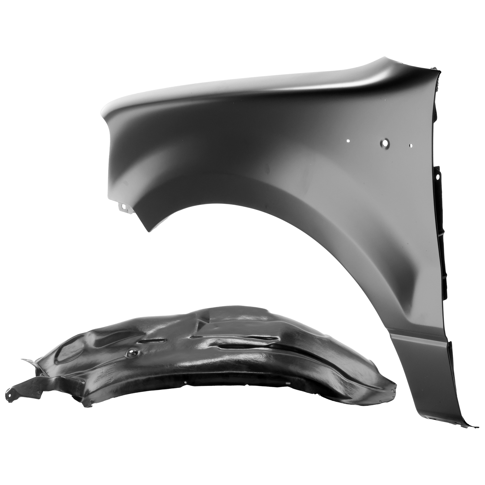 AM F 150-04-08 FRONT FENDER LH 2 pc Kit Primed with Fender Liner SKU KIT 050926 AE1296 Partslink FO1240231 FO1248125 OEM 5L3Z16006AA 8L3Z16103A