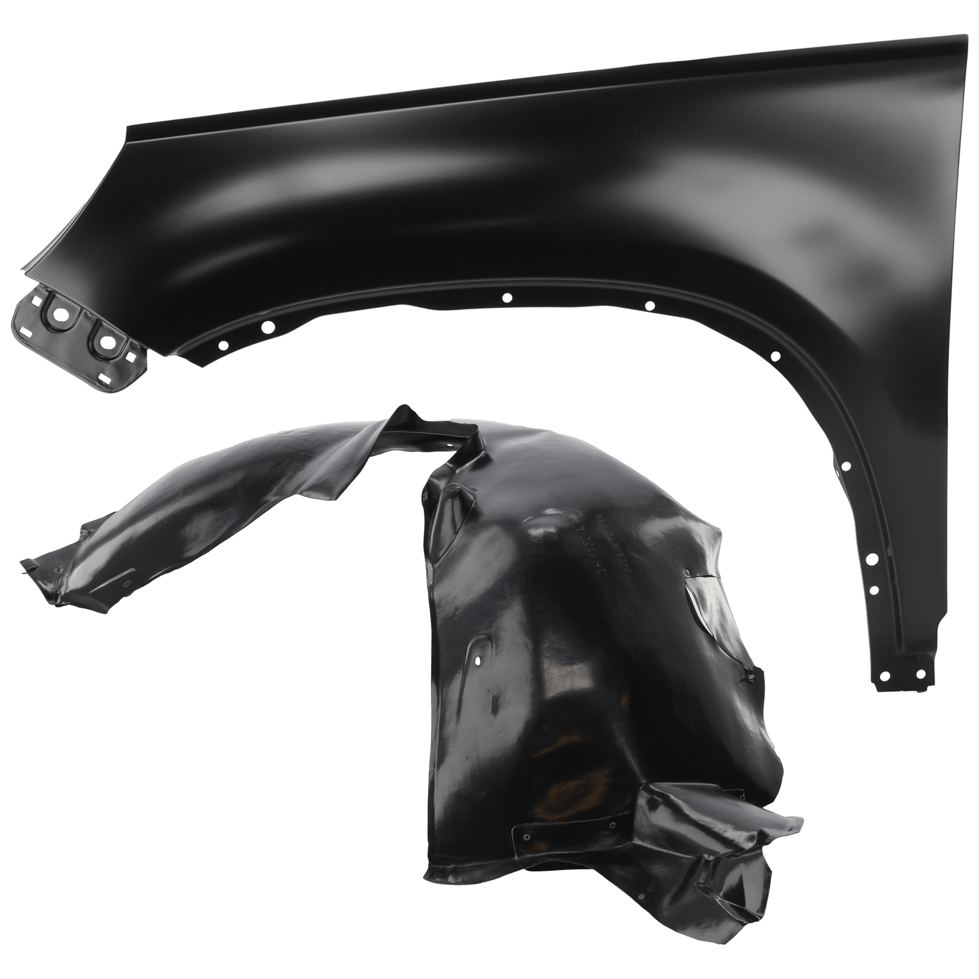 AM TIGUAN 09-17 FRONT FENDER LH 2 pc Kit Primed with Fender Liner SKU KIT 050926 AE1305 Partslink VW1240141 VW1248114 OEM 5N0821105A 5N0805911C PFM