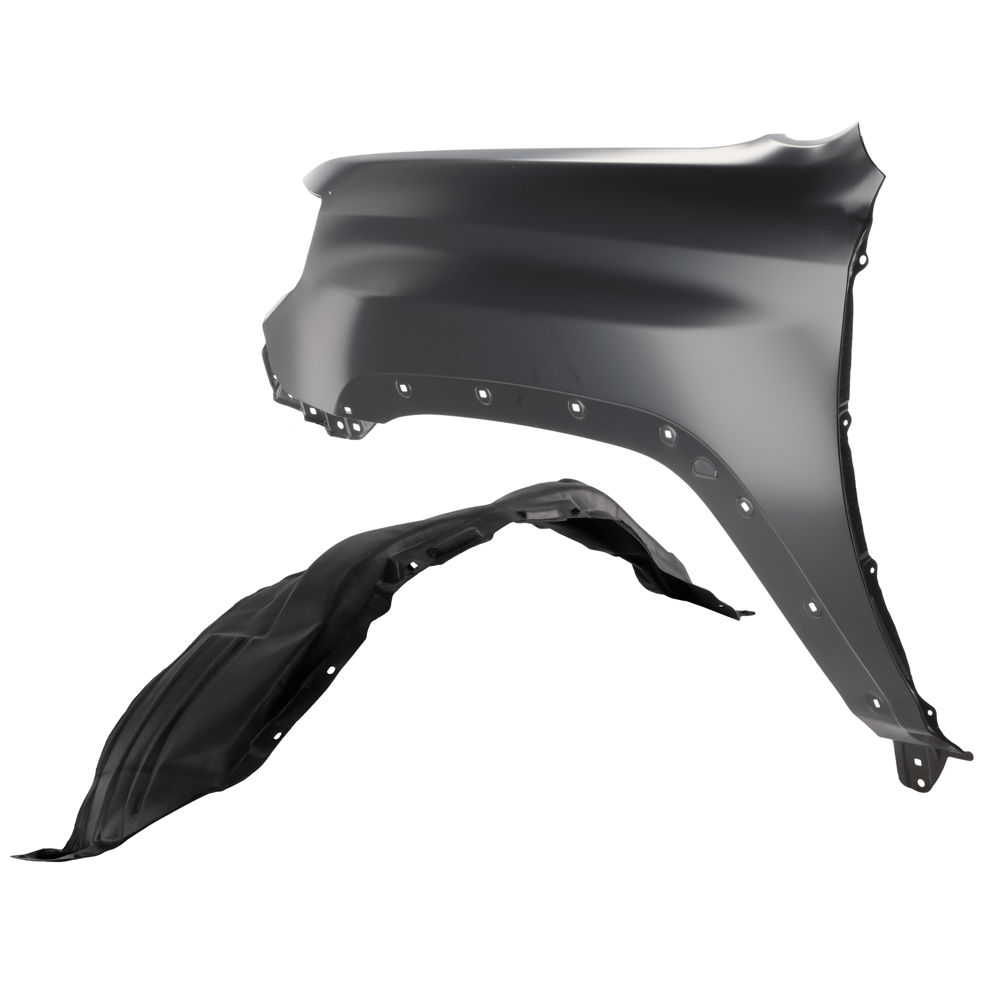 AM 4RUNNER 14-24 FRONT FENDER LH 2 pc Kit Primed with Fender Liner SKU KIT 050926 AE1311 Partslink TO1240233 TO1248198 OEM 5381235510-5387635150