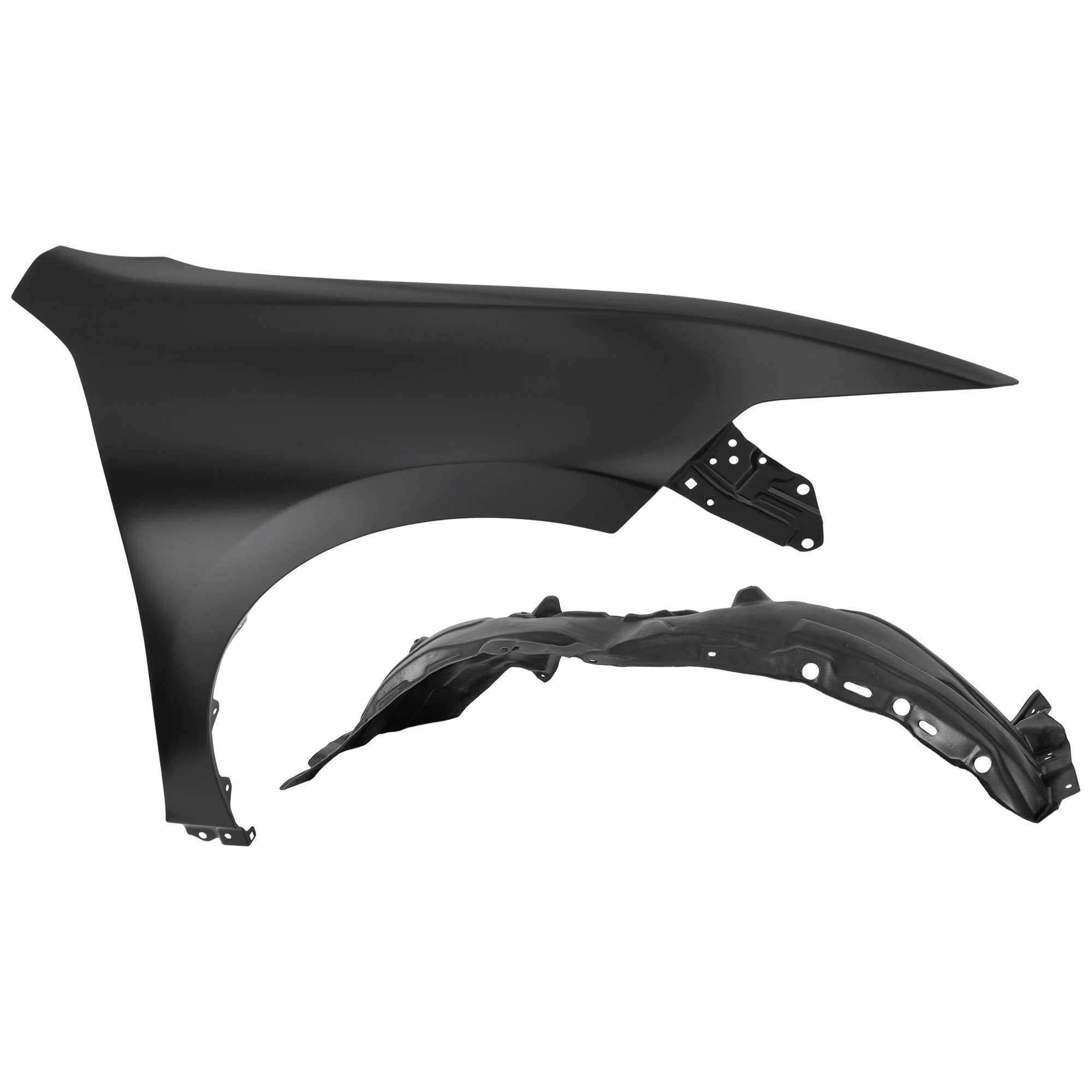 AM ES300H ES350-19-24 FRONT FENDER RH 2 pc Kit Primed with Fender Liner SKU KIT 050926 AE1318 Partslink LX1241140 LX1249141 OEM 5380106220-5380706020