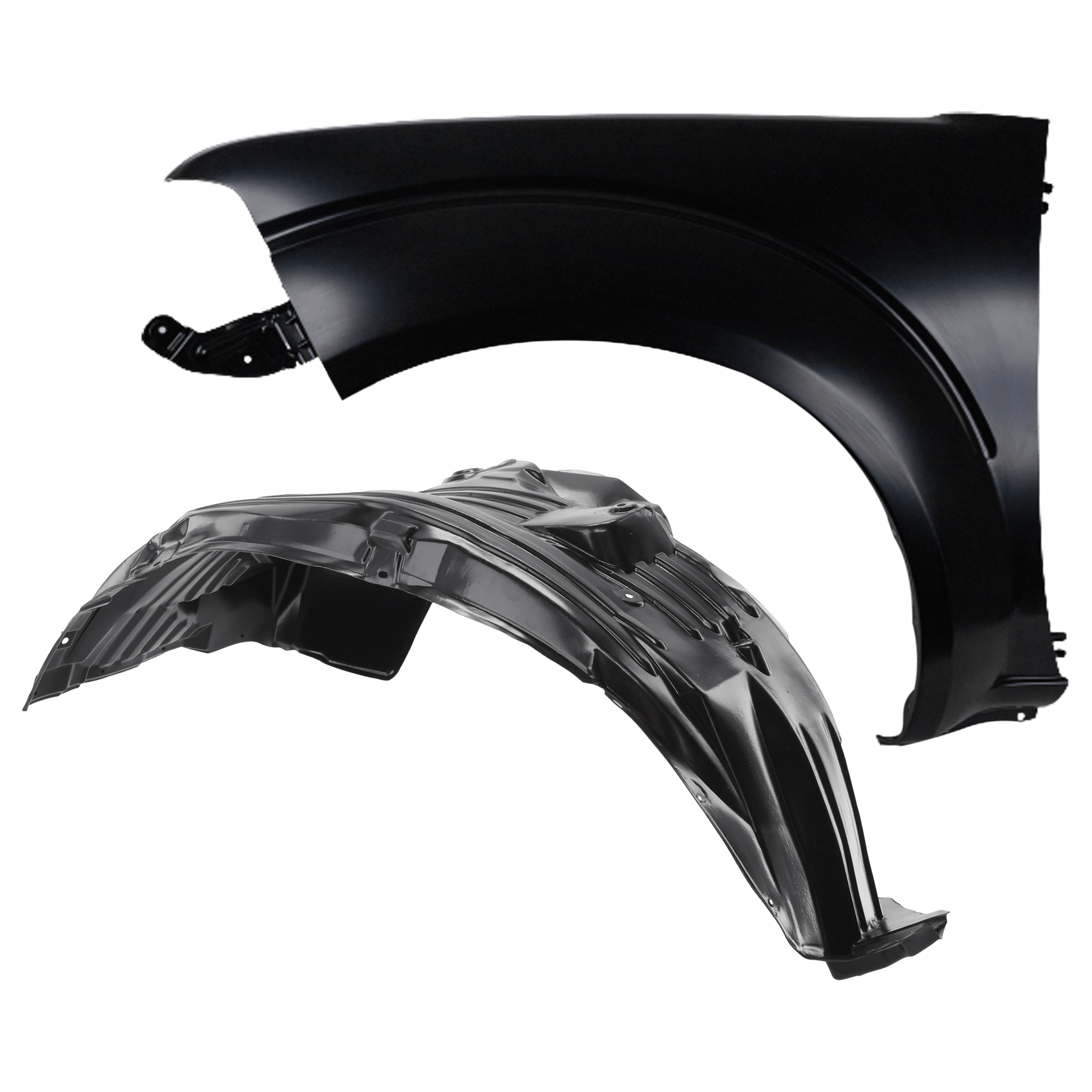 AM FRONTIER 05-19 FRONT FENDER LH 2 pc Kit Primed with Fender Liner SKU KIT 050926 AE1325 Partslink NI1240184 NI1250127 OEM 63101ZL15A 63841EA800