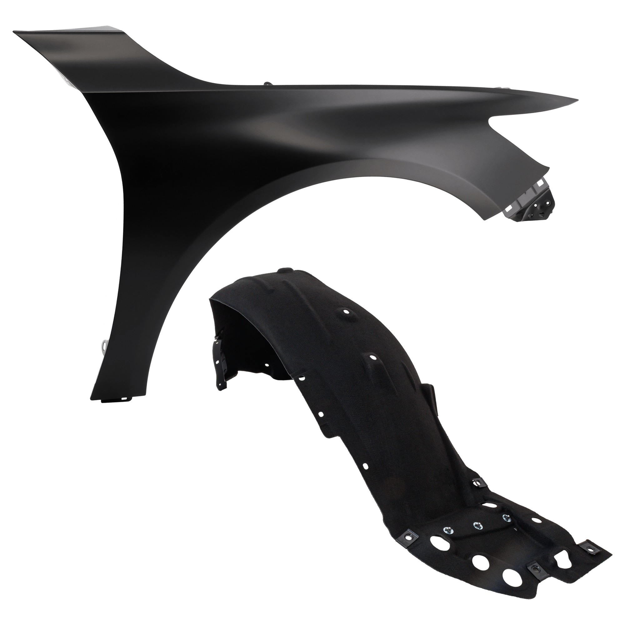 AM ACCORD 18-22 FRONT FENDER RH 2 pc Kit Primed with Fender Liner SKU KIT 050926 AE1331 Partslink HO1241196 HO1249180 OEM 60210TVAA00ZZ 74100TVAA00