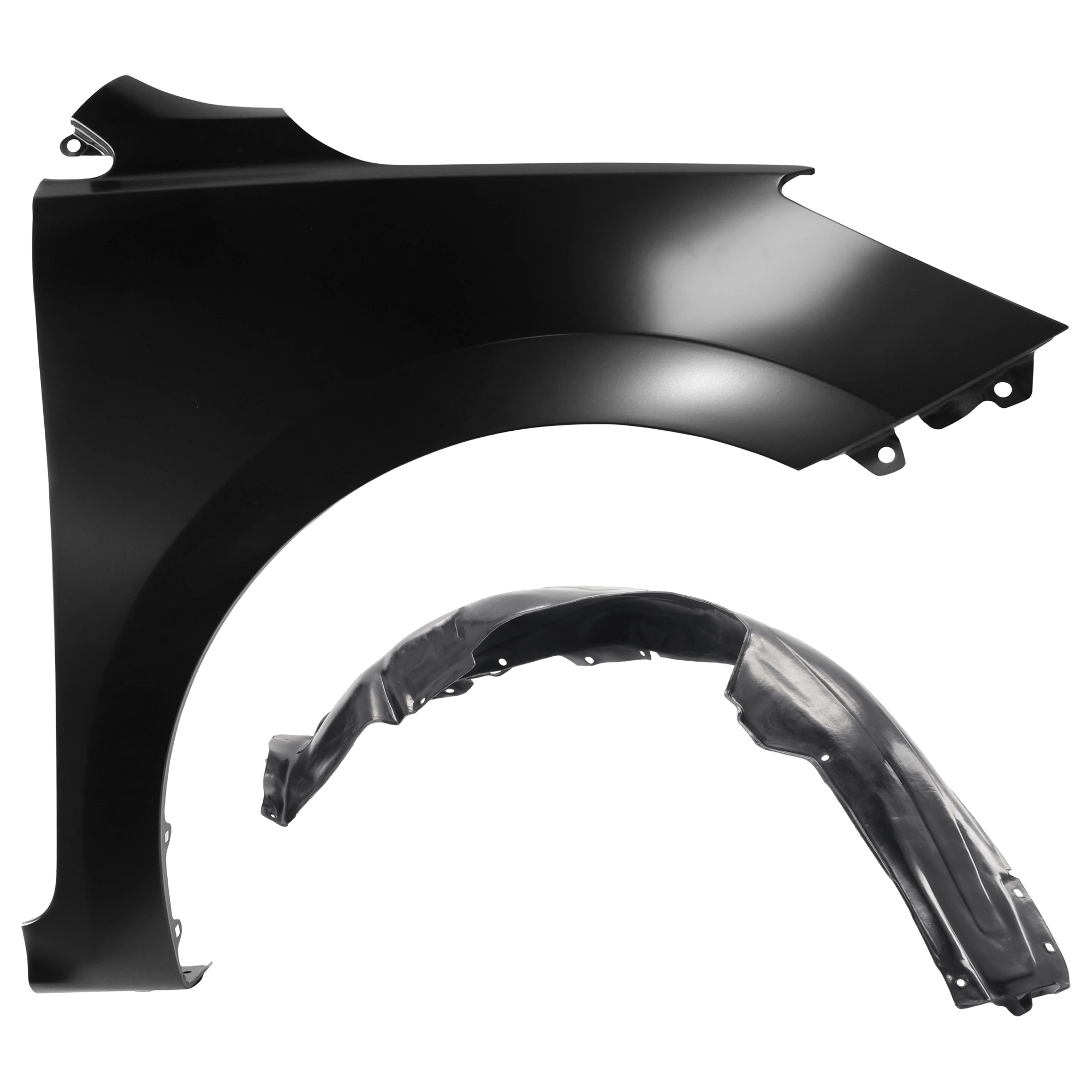 AM RIO 18-23 FRONT FENDER RH 2 pc Kit Primed with Fender Liner SKU KIT 050926 AE1365 Partslink KI1241152 KI1249157 OEM 66321H9000-86812H9000