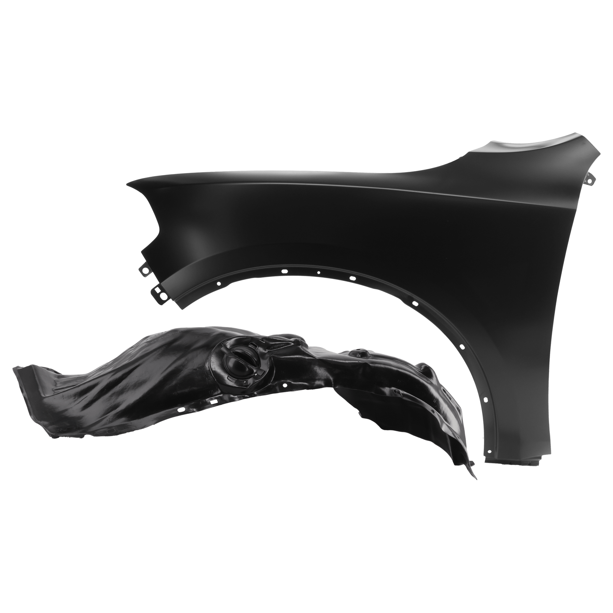AM DURANGO 11-20 FRONT FENDER LH 2 pc Kit Primed with Fender Liner SKU KIT 050926 AE1375 Partslink CH1240273 CH1248217 OEM 55369735AD 55369735AC 57010369