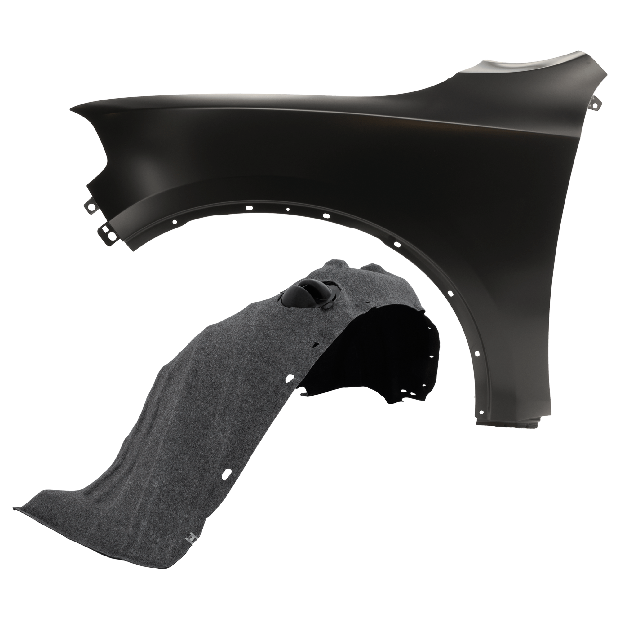 AM DURANGO 11-20 FRONT FENDER LH 2 pc Kit Primed with Fender Liner SKU KIT 050926 AE1376 Partslink CH1240273 CH1248156 OEM 55369735AD 55369735AC 57010369