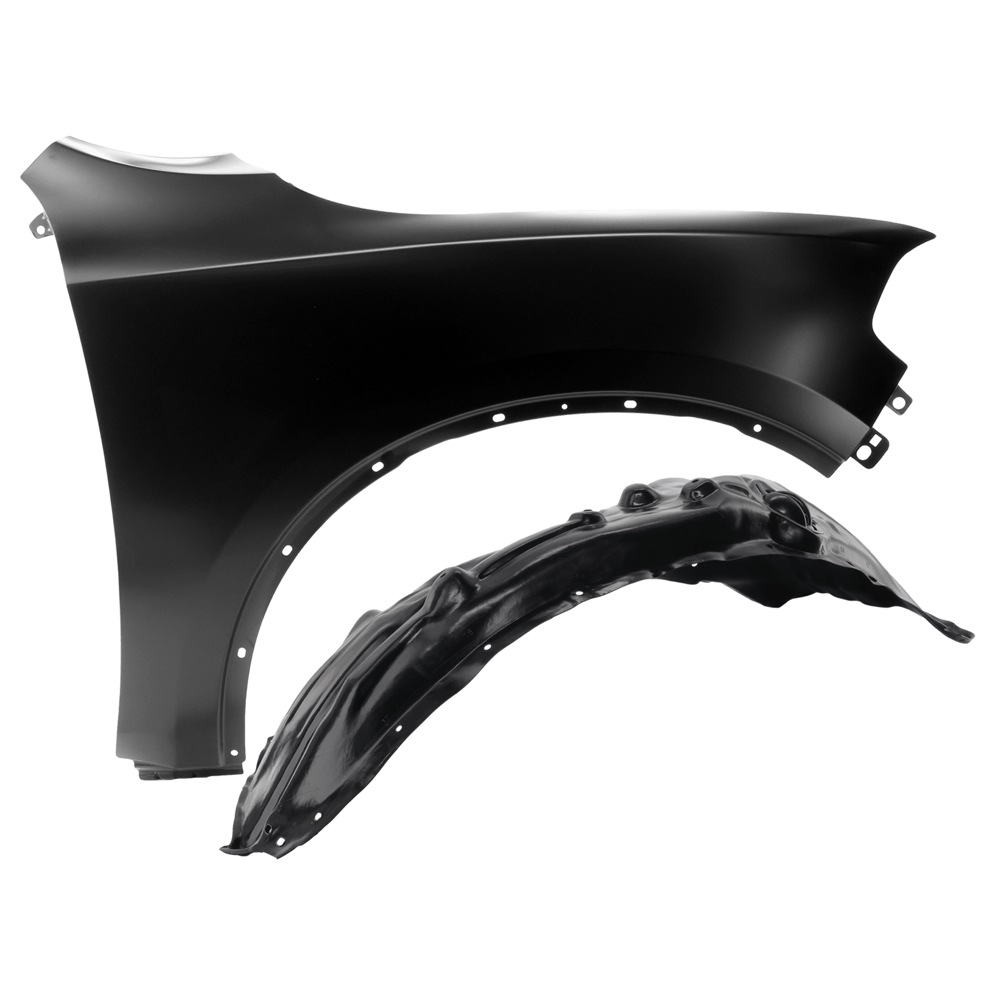 AM DURANGO 11-20 FRONT FENDER RH 2 pc Kit Primed with Fender Liner SKU KIT 050926 AE1377 Partslink CH1241273 CH1249217 OEM 55369734AD 55369734AC 57010368
