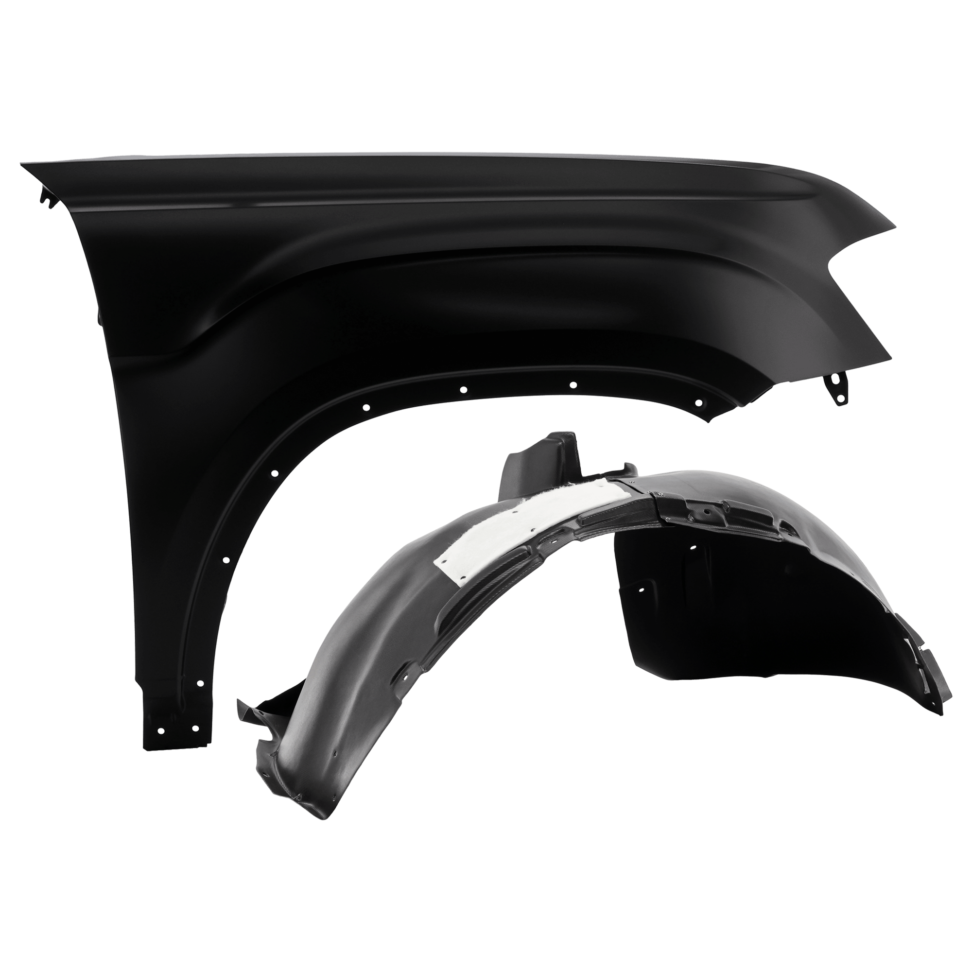 AM ATLAS 18-20 FRONT FENDER RH 2 pc Kit Primed with Fender Liner SKU KIT 050926 AE1379 Partslink VW1241151 VW1249144 OEM 3CN821022-3CN805912C
