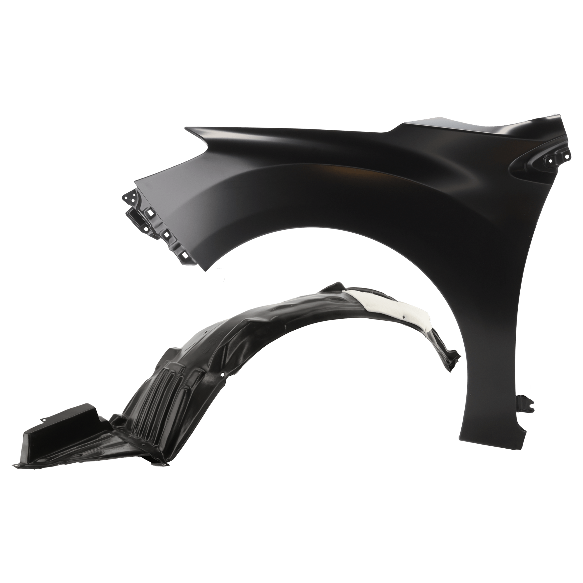 AM IMPREZA 15-16 FRONT FENDER LH 2 pc Kit Primed with Fender Liner SKU KIT 050926 AE1389 Partslink SU1240136 SU1248126 OEM 57120FJ0109P 57120FJ0119P 5911