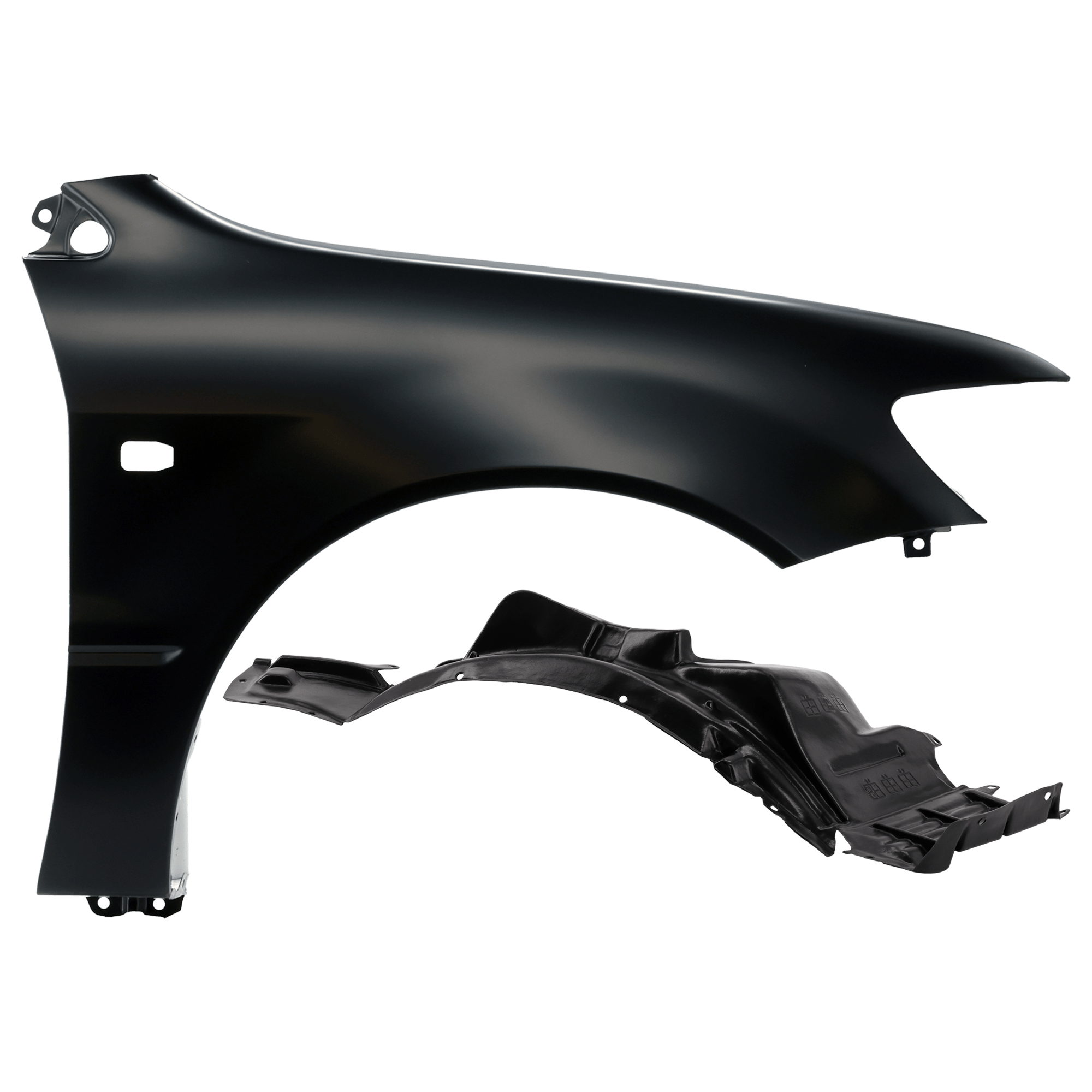 AM LANCER 02-03 FRONT FENDER RH 2 pc Kit Primed with Fender Liner SKU KIT 050926 AE1397 Partslink MI1241154 MI1249106 OEM MR555070 MR539630