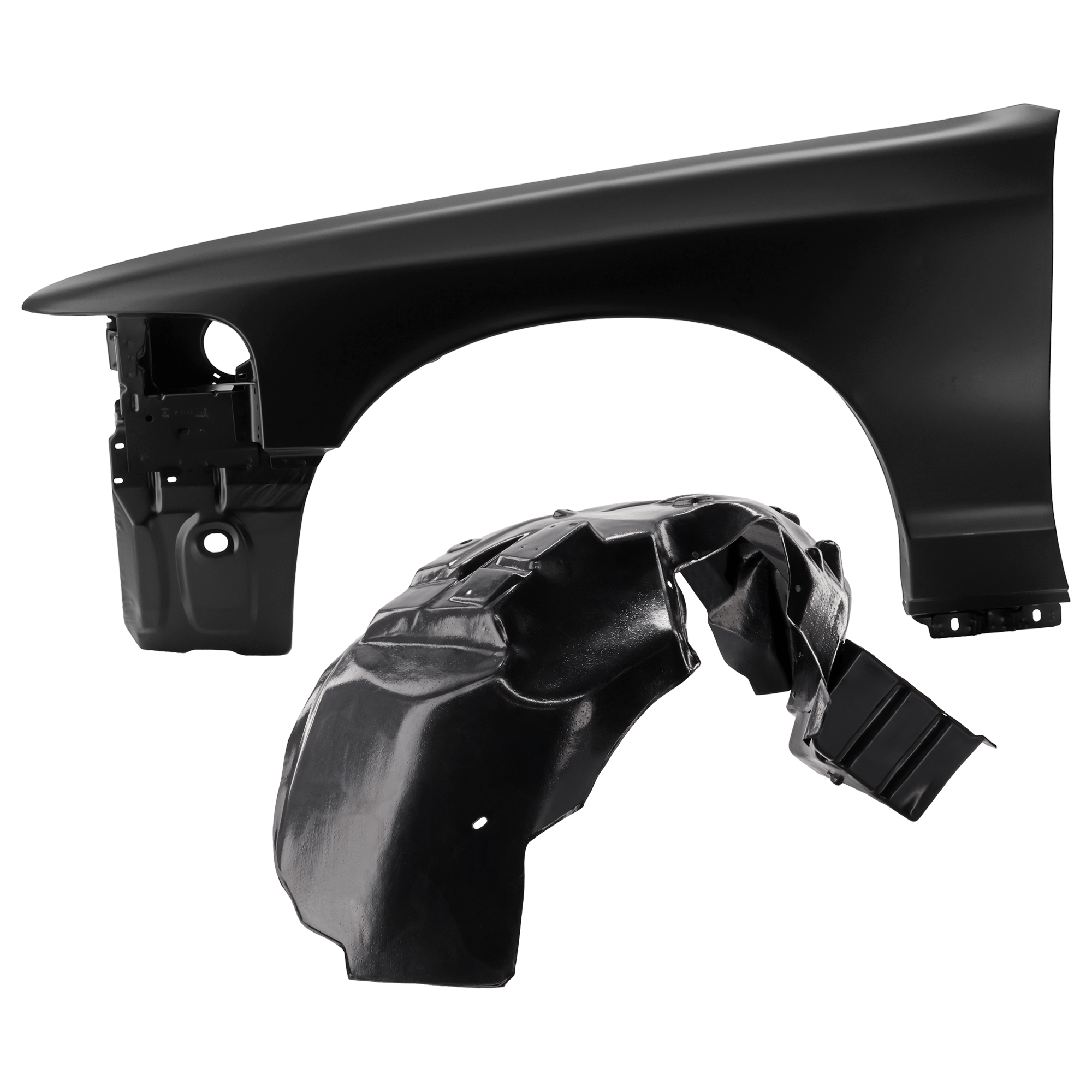AM CROWN VICTORIA GRAND MARQUIS 03-11 FRONT FENDER LH 2 pc Kit Primed with Fender Liner SKU KIT 050926 AE1398 Partslink FO1240226 FO1248122 OEM 7W7Z16006A 6W7Z16055B