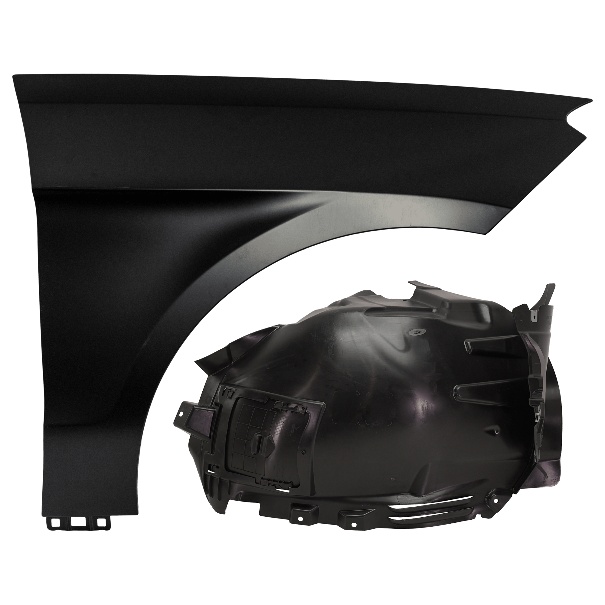 AM ML350-12-15 ML550-12-15 FRONT FENDER RH Primed Steel ML250 ML350 ML400 ML550 Models 2 pc kit with 1 Fender and 1 Fender Liner SKU KIT 050926 AE1411 Partslink MB1249187 OEM 1668802600 PFM 1668802905