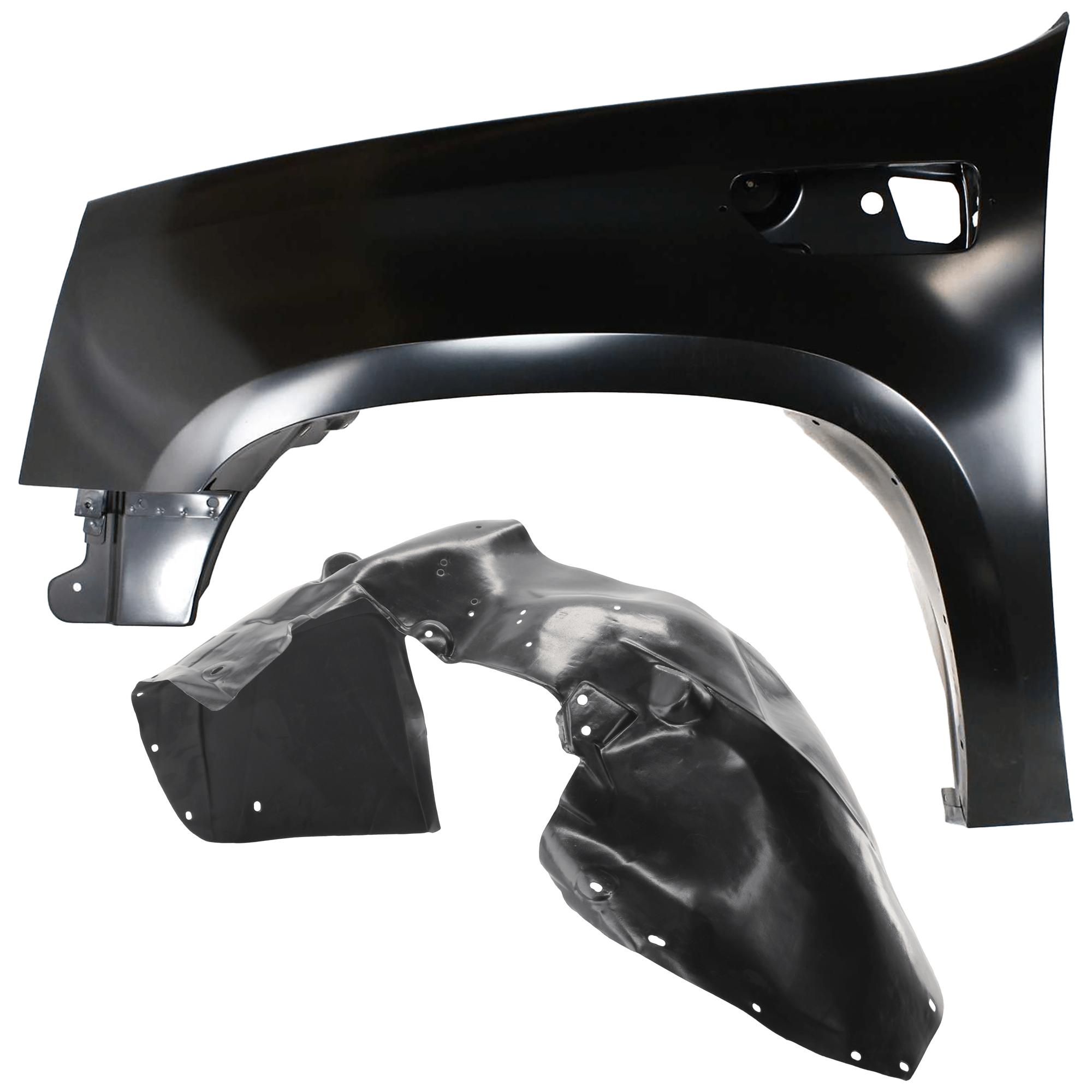 AM ESCALADE 07-13 ESCALADE ESV 07-13 FRONT FENDER LH Primed Steel 2 pc kit with 1 Fender and 1 Fender Liner SKU KIT 050926 AE1431 Partslink GM1240338 GM1248305 GM1248179 OEM 22977479-22860085-15951232-228