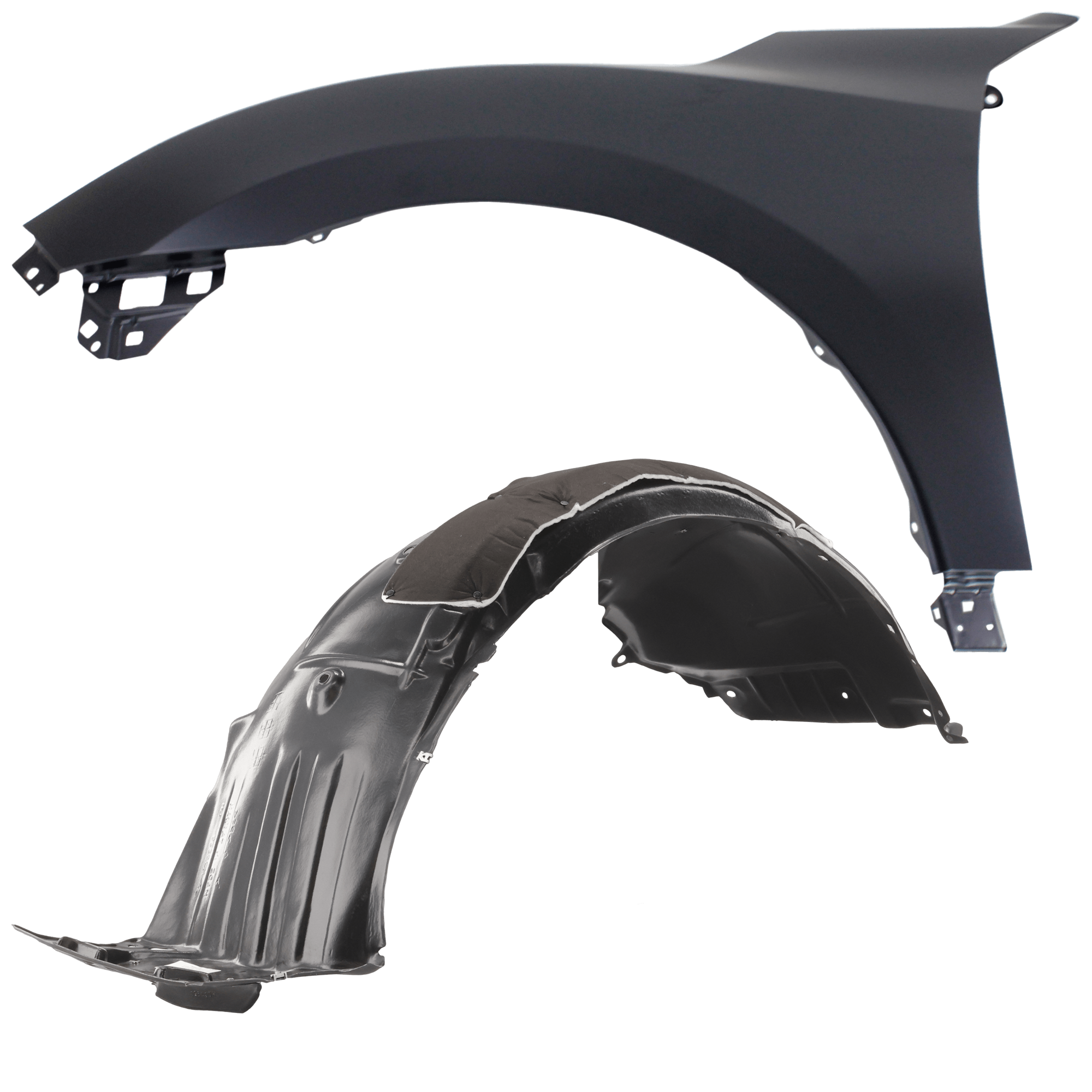 AM CIVIC 20-21 FRONT FENDER LH Primed Exc. Type R Hatchback 2 pc kit with 1 Fender and 1 Fender Liner SKU KIT 050926 AE1442 Partslink HO1240195 HO1248194 OEM 60261TGGA00ZZ 74151TGGA70 PFM