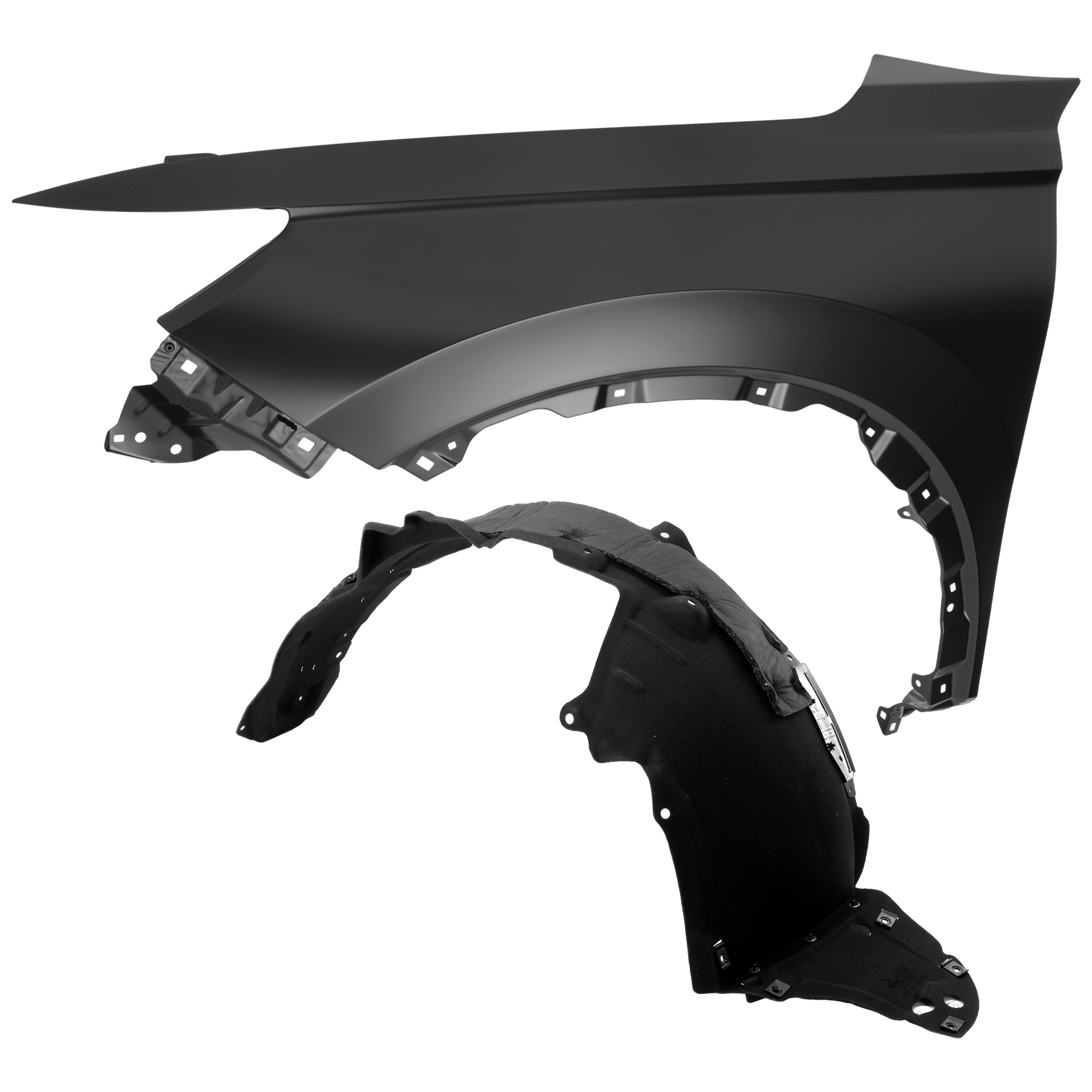 AM CR V 23-25 FRONT FENDER LH Primed Steel 2 pc kit with 1 Fender and 1 Fender Liner SKU KIT 050926 AE1456 Partslink HO1240204 HO1248212 OEM 602603A0A00ZZ 741503A0A10