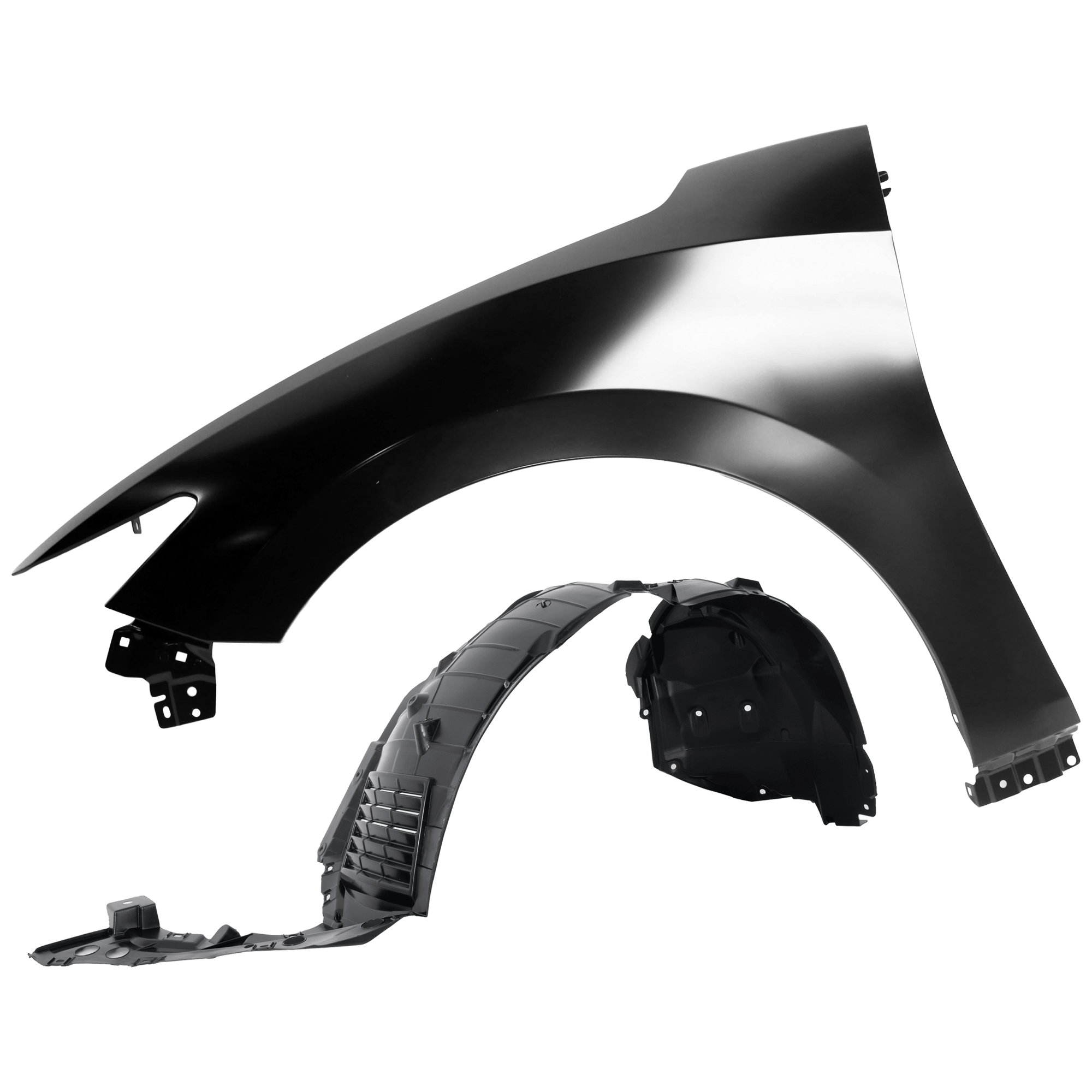 AM MAXIMA 16-23 FRONT FENDER LH Primed Steel 2 pc kit with 1 Fender and 1 Fender Liner SKU KIT 050926 AE1461 Partslink NI1240224 NI1248154 OEM 631014RA0A 638434RA1D