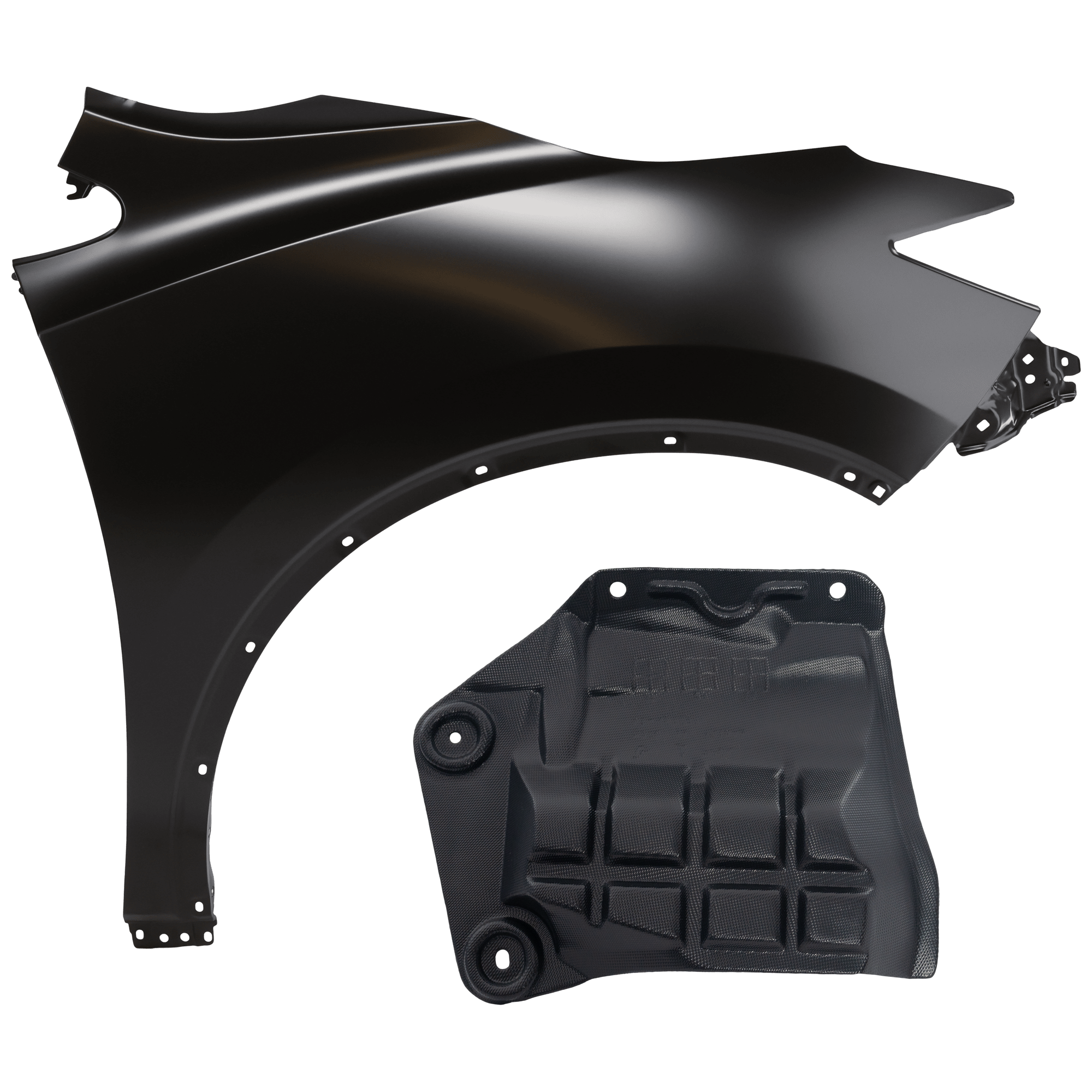 AM MURANO 15-24 FRONT FENDER RH Primed Steel Except Hybrid Models 2 pc kit with 1 Fender and 1 Fender Liner SKU KIT 050926 AE1462 Partslink NI1241216 NI1251144 OEM 631005AA0A 648385AA0B
