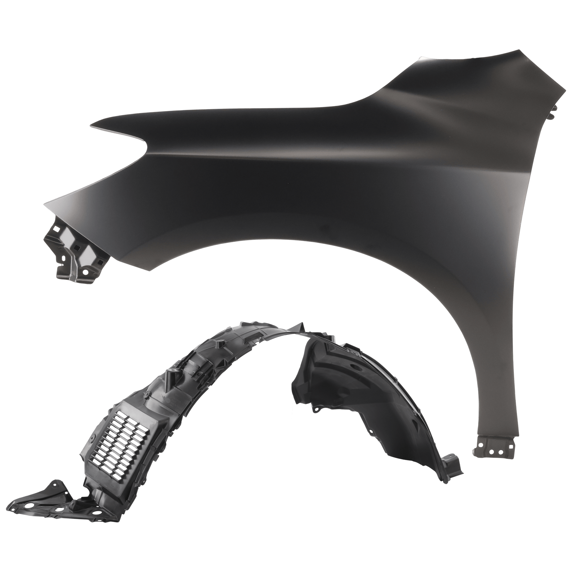 AM PATHFINDER 15-20 FRONT FENDER LH Primed Non Hybrid Steel w o Fender Flare Holes 2 pc kit with 1 Fender and 1 Fender Liner SKU KIT 050926 AE1466 Partslink NI1240208 NI1248161 OEM 631013KA0B 638419NB0A