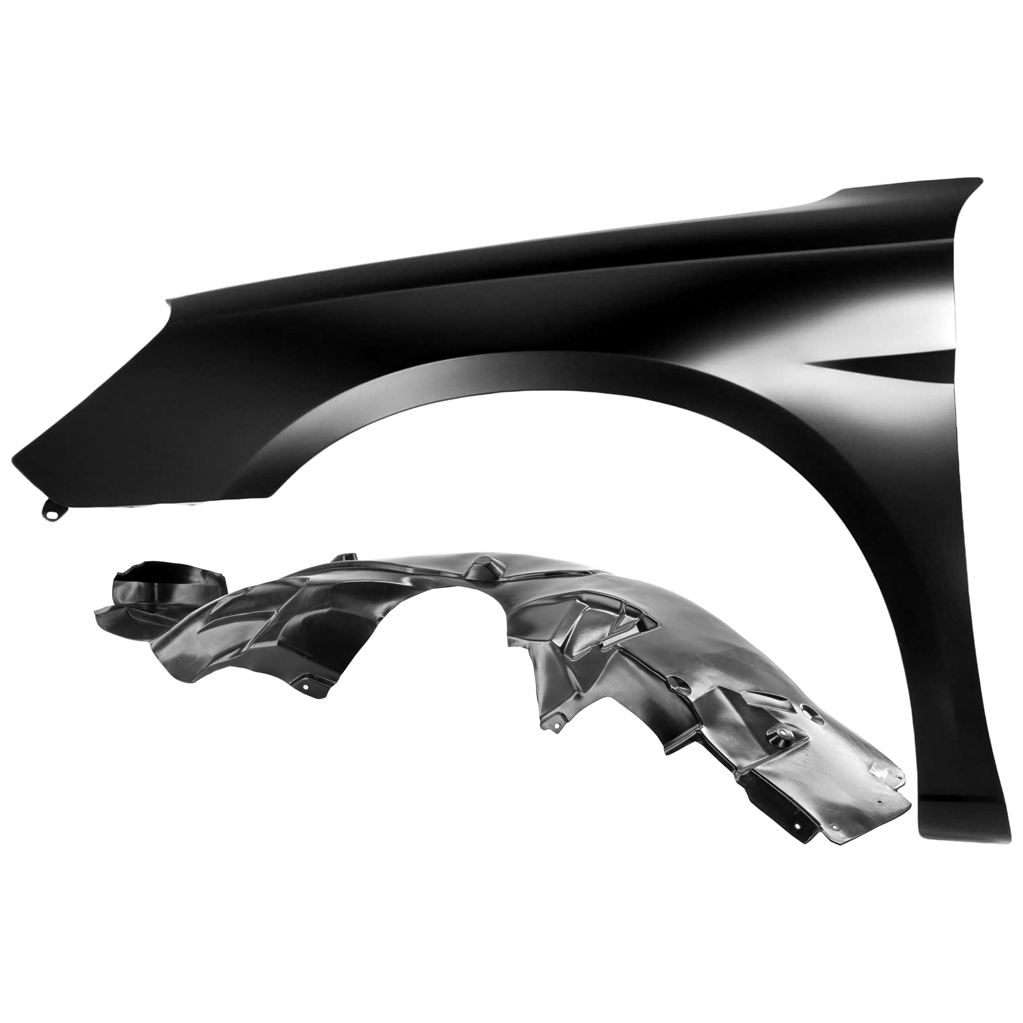 AM SEBRING 07-10 FRONT FENDER LH Primed Sedan Convertible 2 pc kit with 1 Fender and 1 Fender Liner SKU KIT 050926 AE1467 Partslink CH1240260 CH1248131 OEM 5074403AE 4389813AF