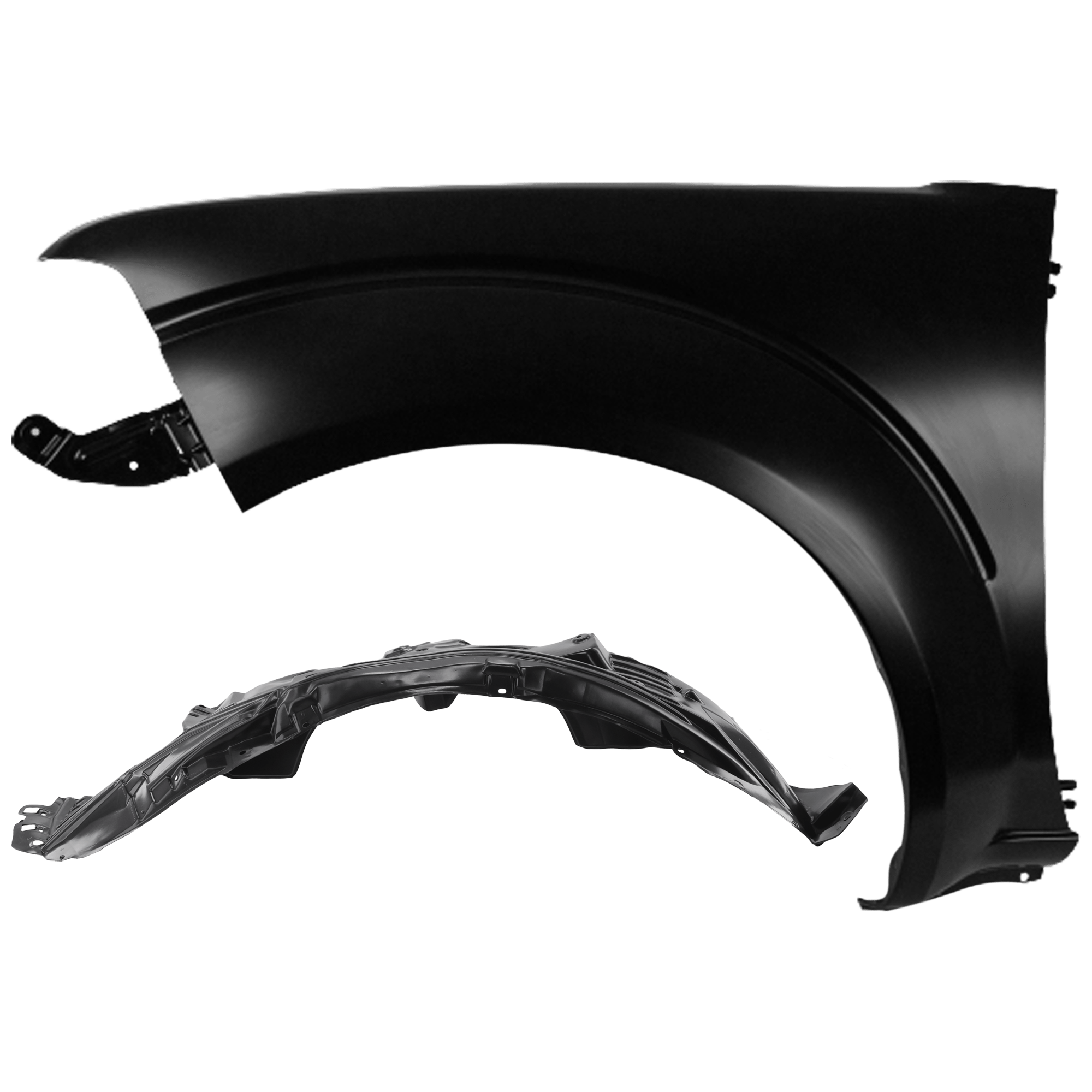 AM FRONTIER 05-19 FRONT FENDER LH Primed 2 pc kit with 1 Fender and 1 Fender Liner SKU KIT 050926 AE1471 OEM 63101ZL15A 63841ZS00A PFM