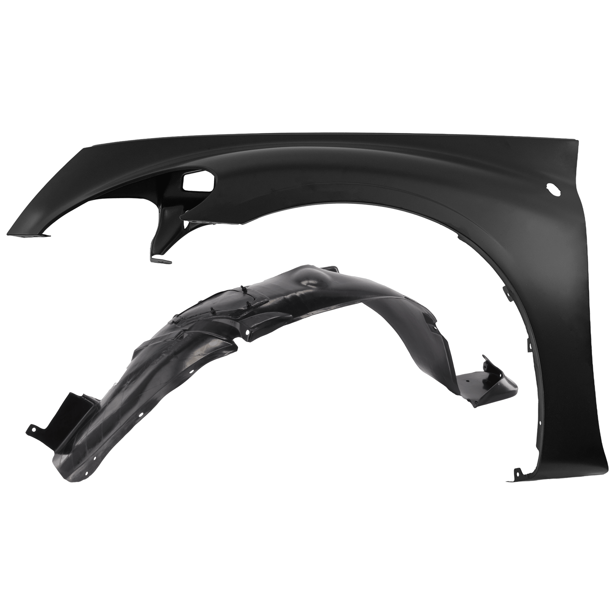 AM PT CRUISER 01-06 FRONT FENDER LH Primed 2 pc kit with 1 Fender and 1 Fender Liner SKU KIT 050926 AE1493 Partslink CH1240230 CH1248119 OEM 5015485AF 4724529AD
