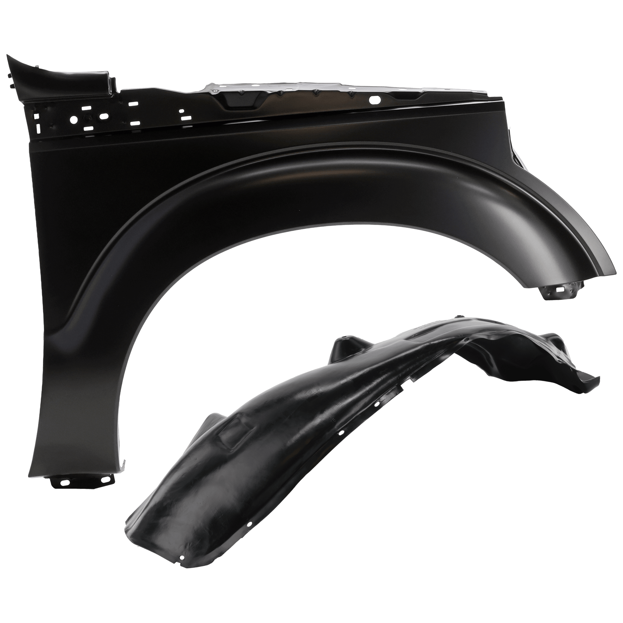 AM F 250 SUPER DUTY 11-16 F 350 SUPER DUTY 11-16 FRONT FENDER RH Primed w o Wheel Opening Molding Holes 2 pc kit with 1 Fender and 1 Fender Liner SKU KIT 050926 AE1501 Partslink FO1241284 FO1249156 OEM BC3Z16005A BC3Z16054B