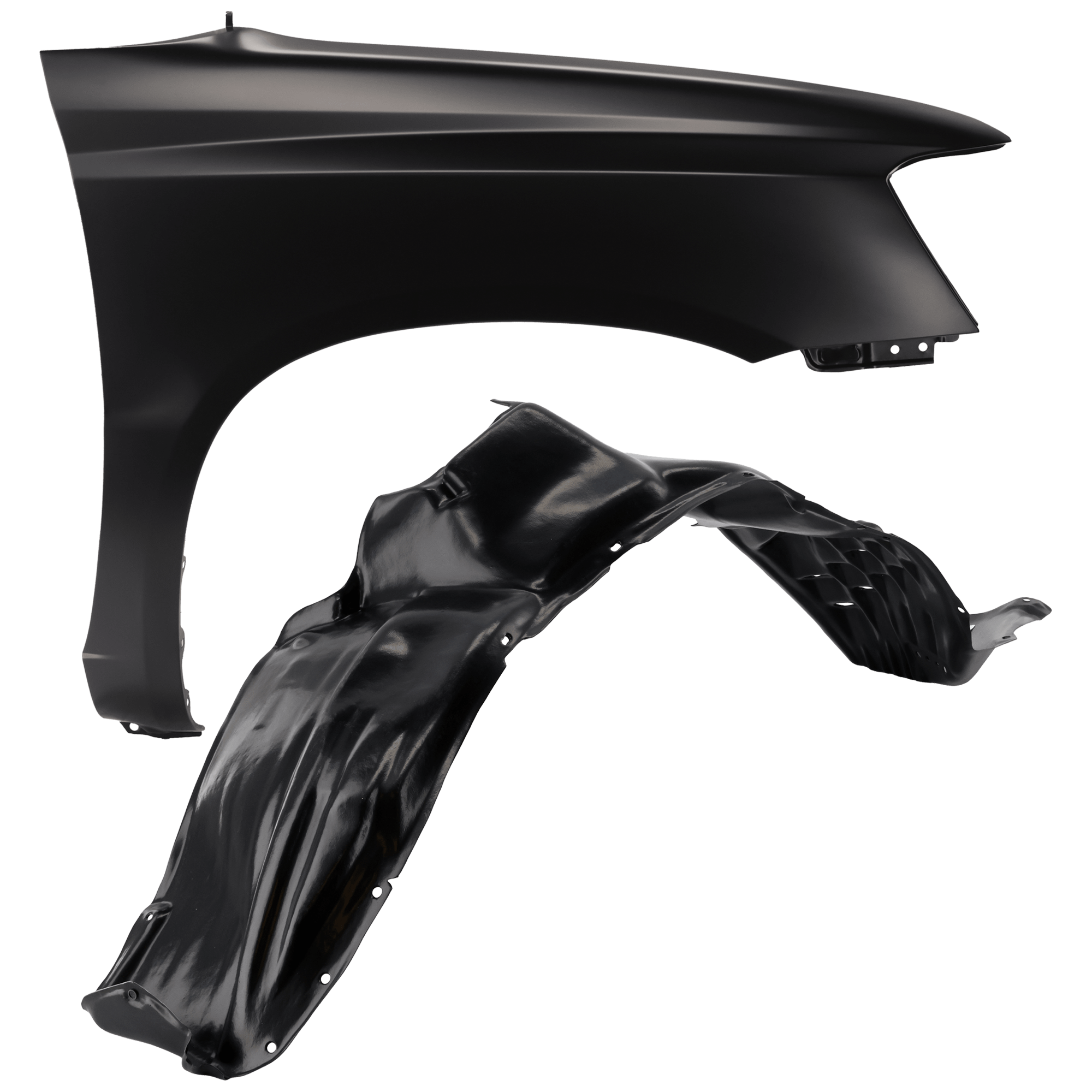 AM HIGHLANDER 06-07 FRONT FENDER RH Primed w o Antenna Hole w o Lamp Hole 2 pc kit with 1 Fender and 1 Fender Liner SKU KIT 050926 AE1511 Partslink TO1241186 TO1251115 OEM 5380148080-5380548051