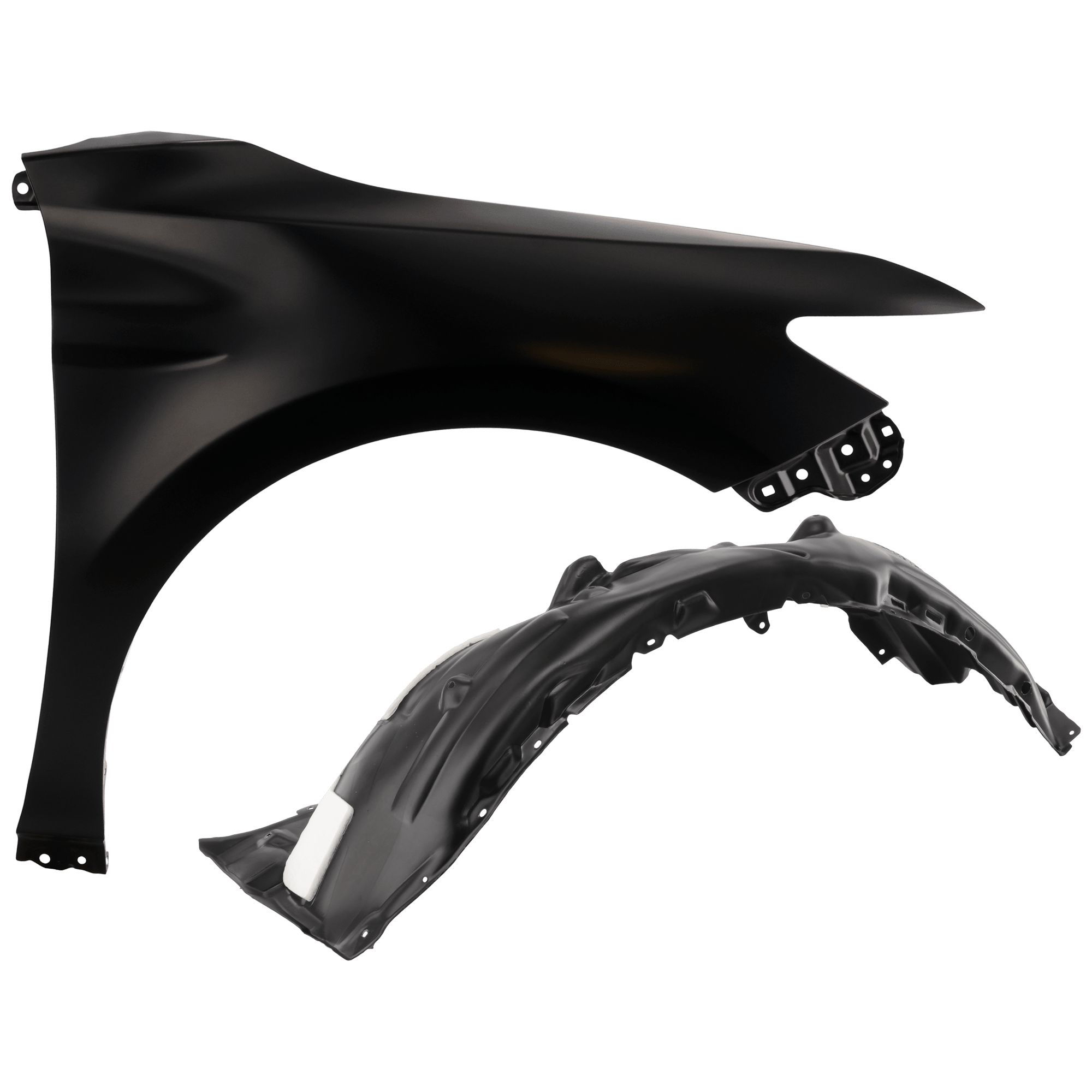 AM CAMRY 18-24 FRONT FENDER RH Primed Steel 2 pc kit with 1 Fender and 1 Fender Liner SKU KIT 050926 AE1515 Partslink TO1241266 TO1249228 OEM 5380106170-5380506261