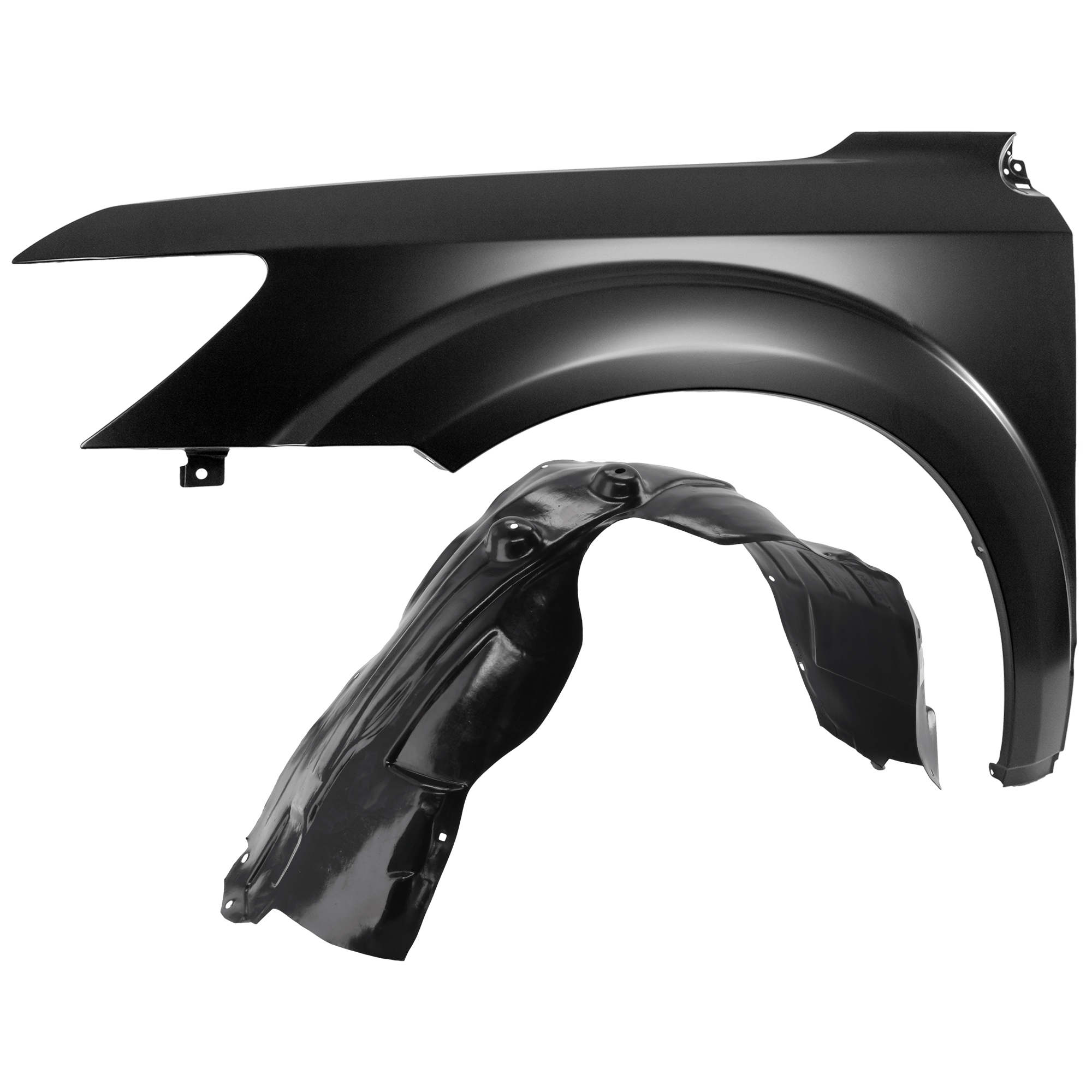 AM JOURNEY 09-20 FRONT FENDER LH Primed 2 pc kit with 1 Fender and 1 Fender Liner SKU KIT 050926 AE1518 Partslink CH1240270 CH1248141 OEM 5076731AE 5116279AE