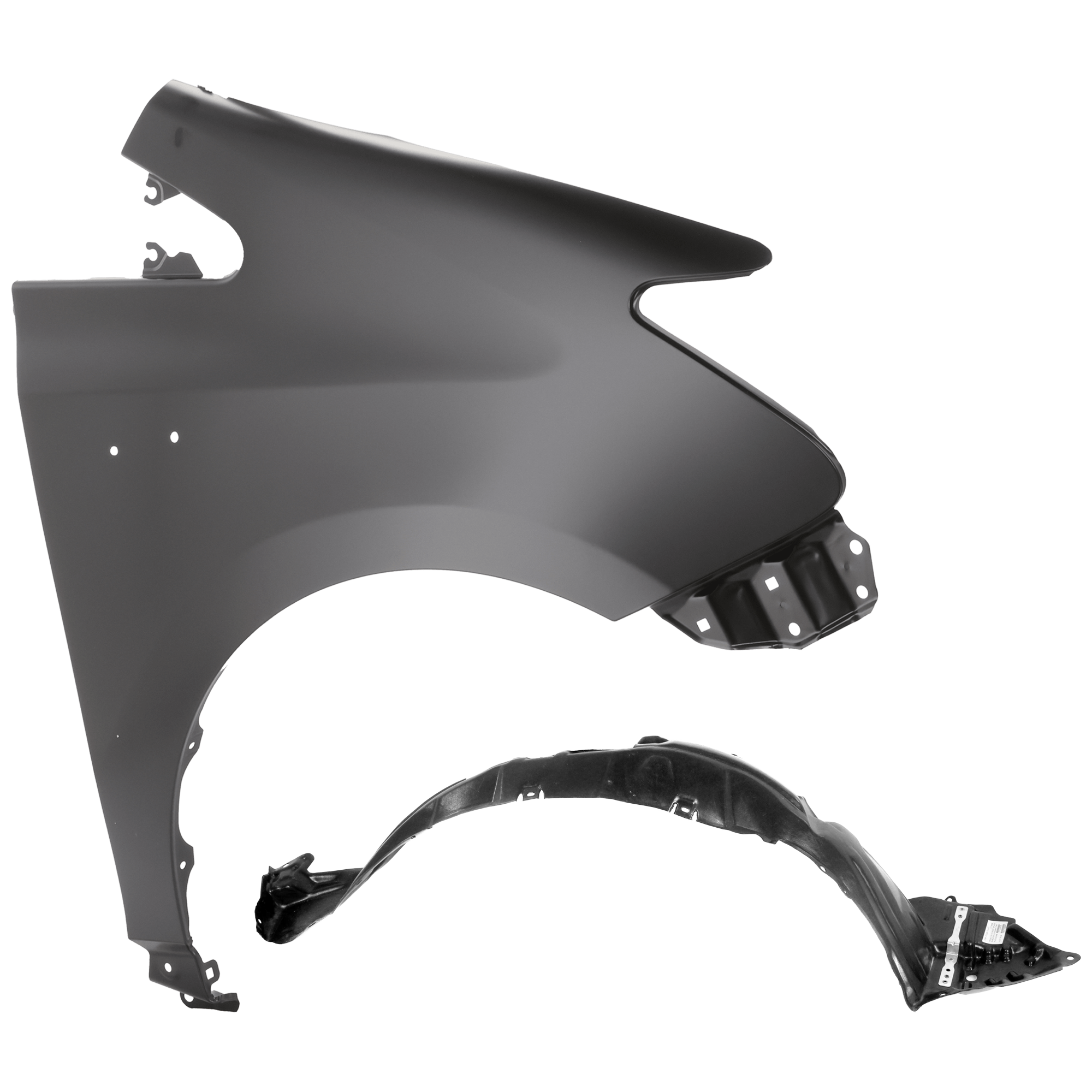 AM PRIUS V 15-18 FRONT FENDER RH Primed Steel 2 pc kit with 1 Fender and 1 Fender Liner SKU KIT 050926 AE1520 Partslink TO1241255 TO1249208 OEM 5380147060-5387547061-53875470