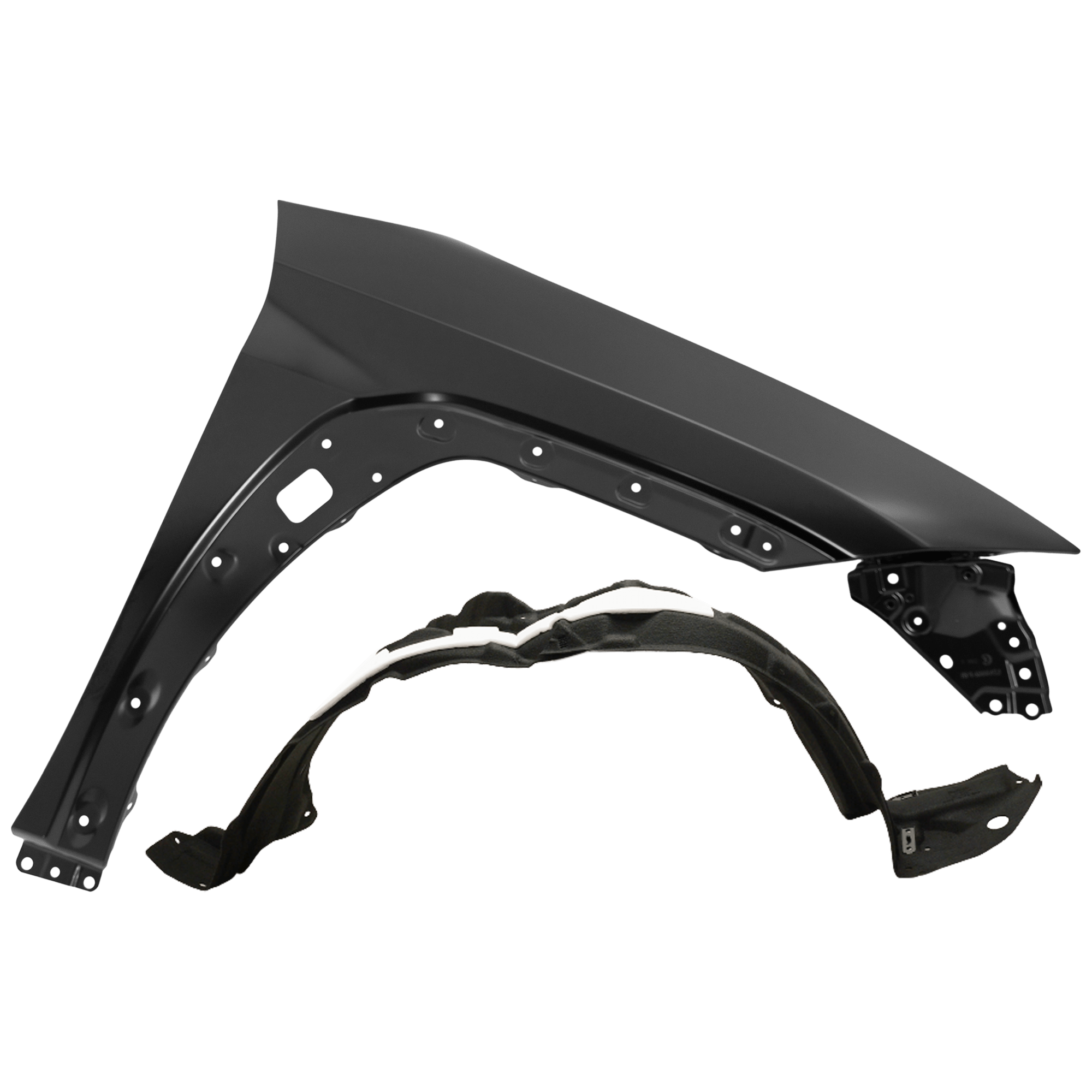 AM UX250H 19-24 UX200-19-22 FRONT FENDER RH Primed Assembly Aluminum 2 pc kit with 1 Fender and 1 Fender Liner SKU KIT 050926 AE1534 Partslink LX1241142 LX1249144 OEM 5380176040-5380576020