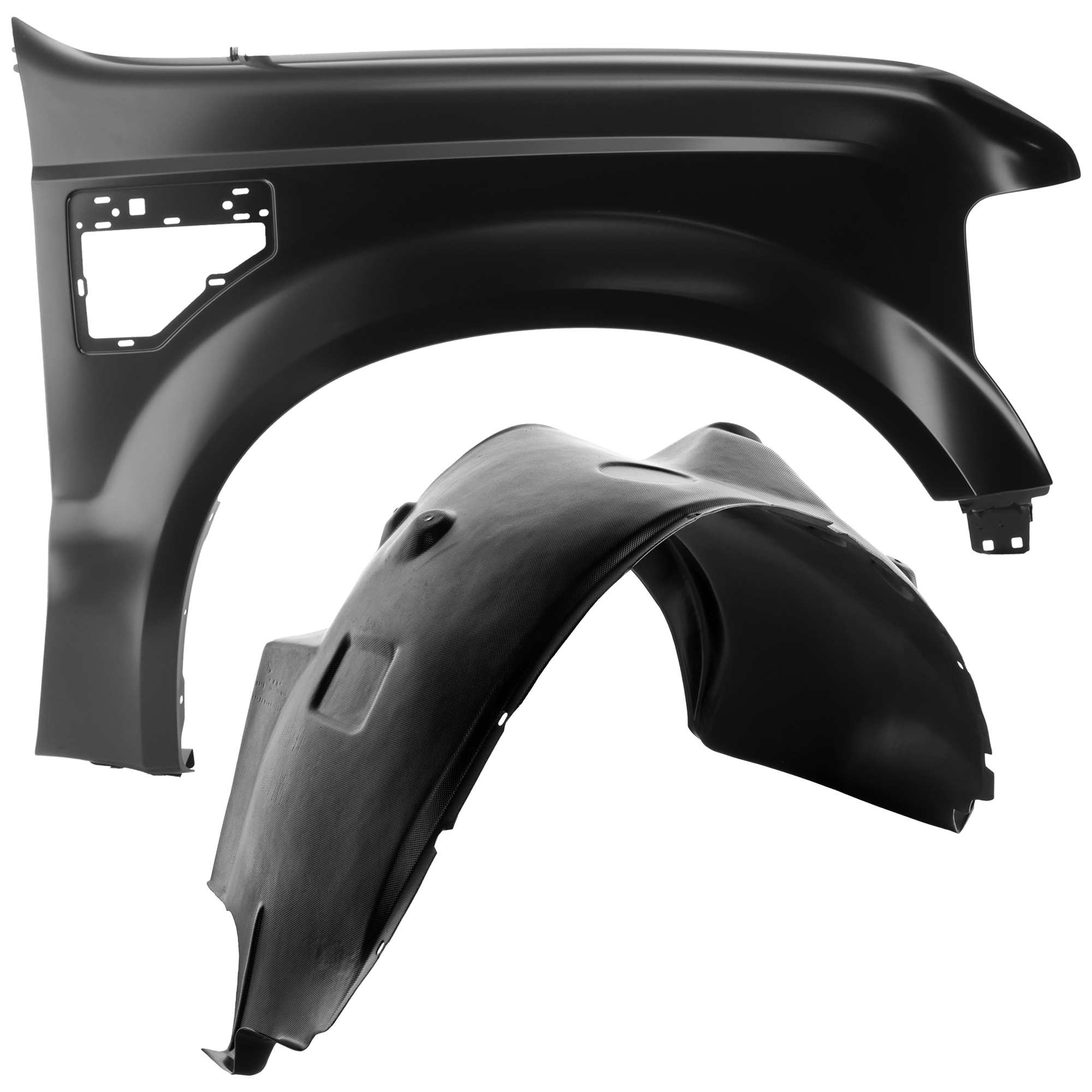 AM F 250 SUPER DUTY 08-10 F 350 SUPER DUTY 08-10 FRONT FENDER RH Primed w o Wheel Opening Molding Holes 2 pc kit with 1 Fender and 1 Fender Liner SKU KIT 050926 AE1542 Partslink FO1241259 FO1249147 OEM 7C3Z16005A 8C3Z16054B