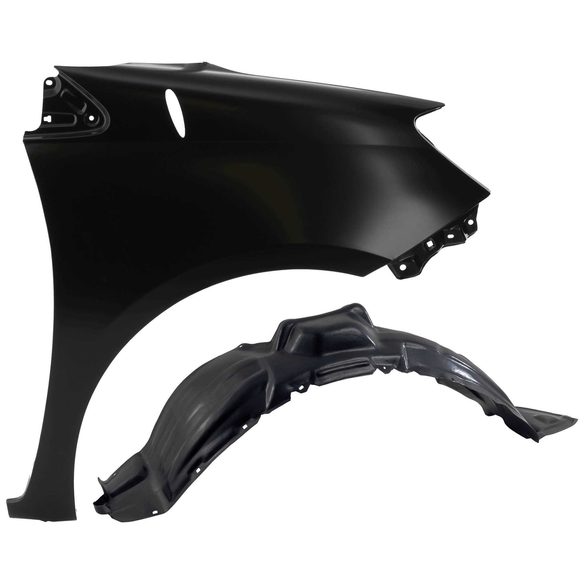 AM SIENNA 06-10 FRONT FENDER RH Primed w Antenna Hole 2 pc kit with 1 Fender and 1 Fender Liner SKU KIT 050926 AE1545 Partslink TO1241202 TO1249152 OEM 53811AE030-53875AE020