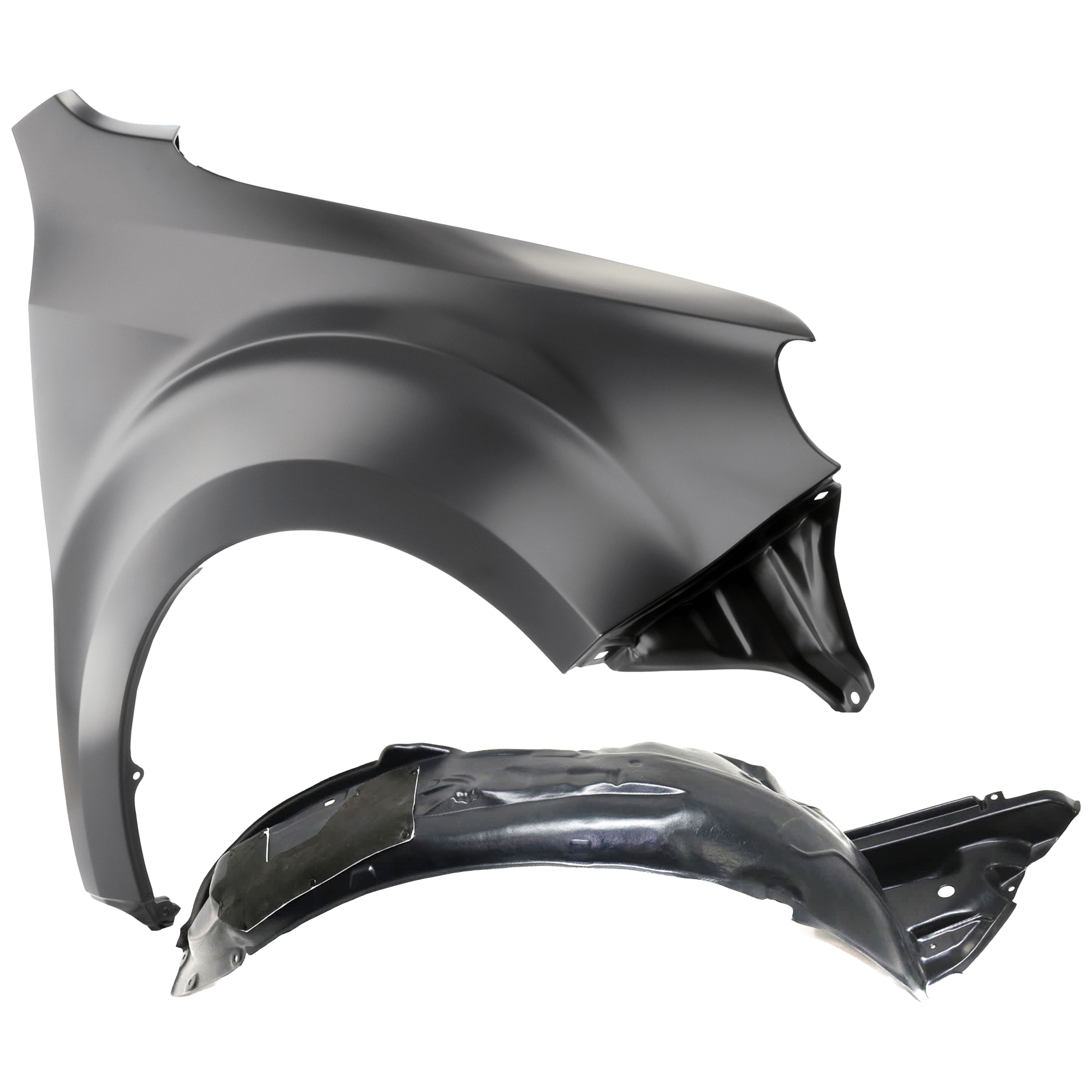 AM FORESTER 09-13 FRONT FENDER RH Primed Steel 2 pc kit with 1 Fender and 1 Fender Liner SKU KIT 050926 AE1553 Partslink SU1241128 SU1249118 OEM 57120SC0219P 59120SC000