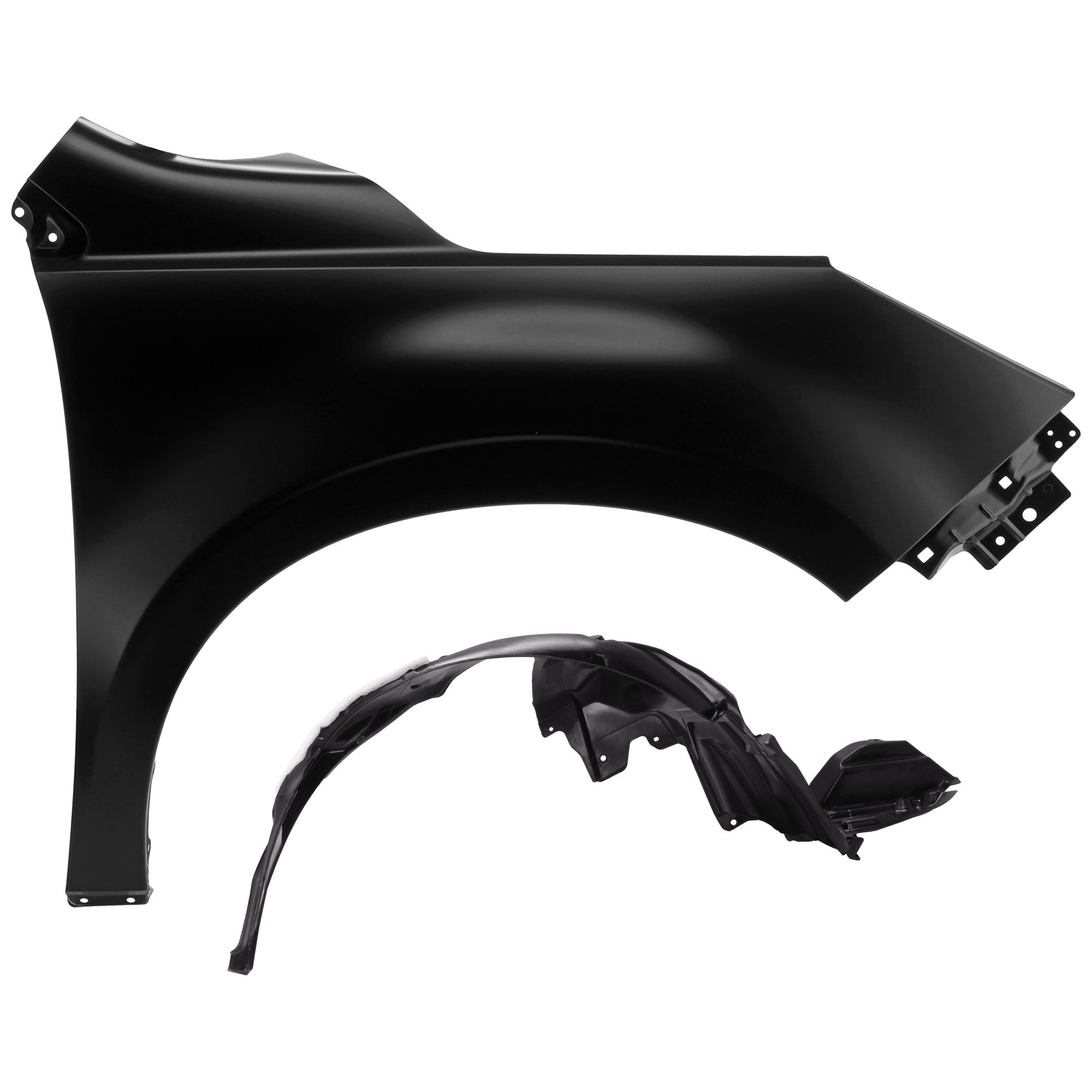 AM FORESTER 14-18 FRONT FENDER RH Primed Steel 2 pc kit with 1 Fender and 1 Fender Liner SKU KIT 050926 AE1554 Partslink SU1241138 SU1249127 OEM 57120SG0209P 59110SG001